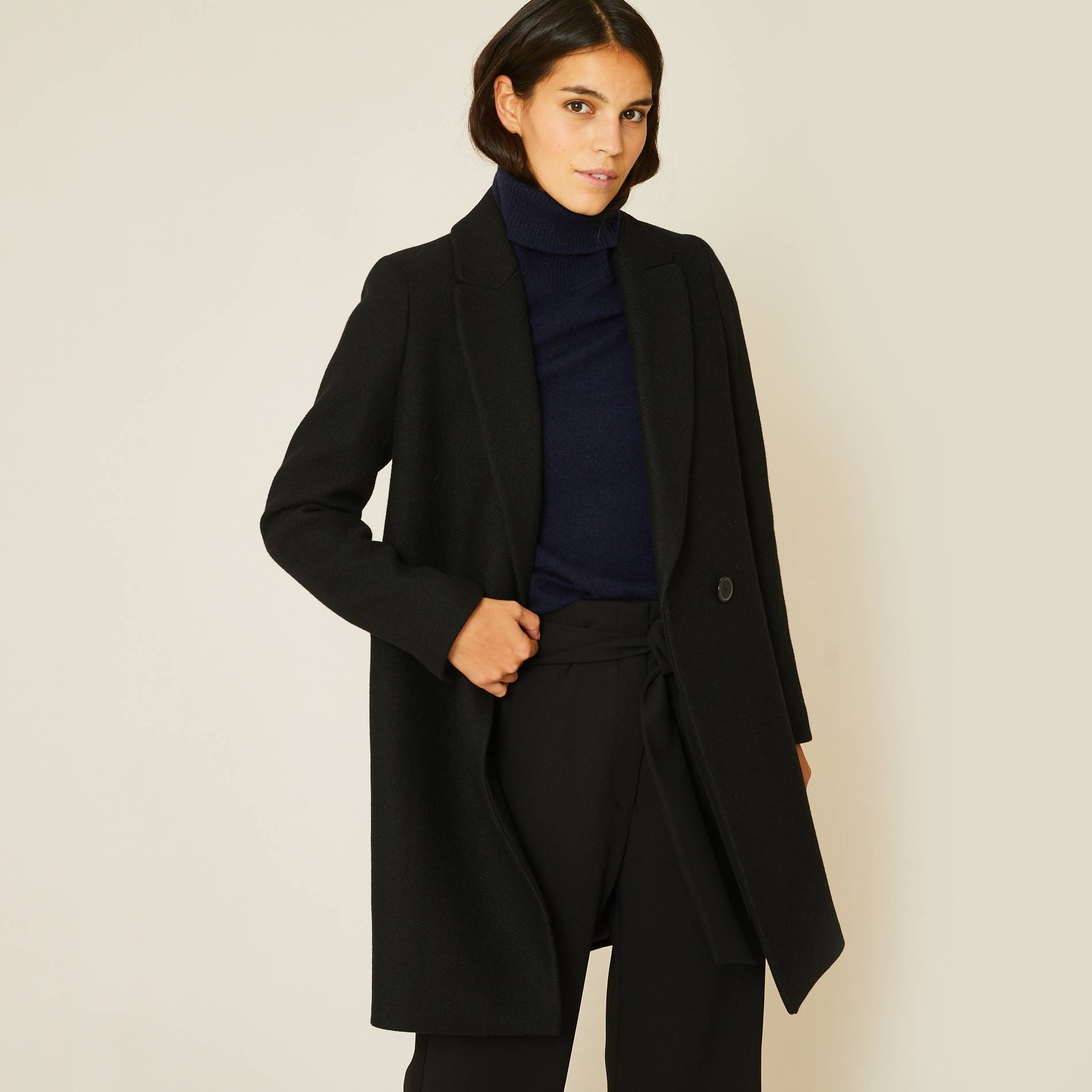 Manteau croisé, Noir, large image number 0