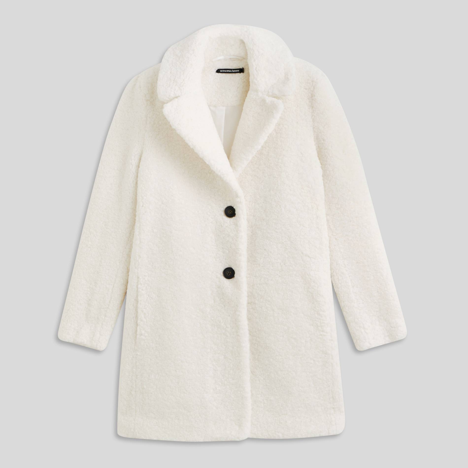 Manteau long sherpa, Ecru, large image number 2