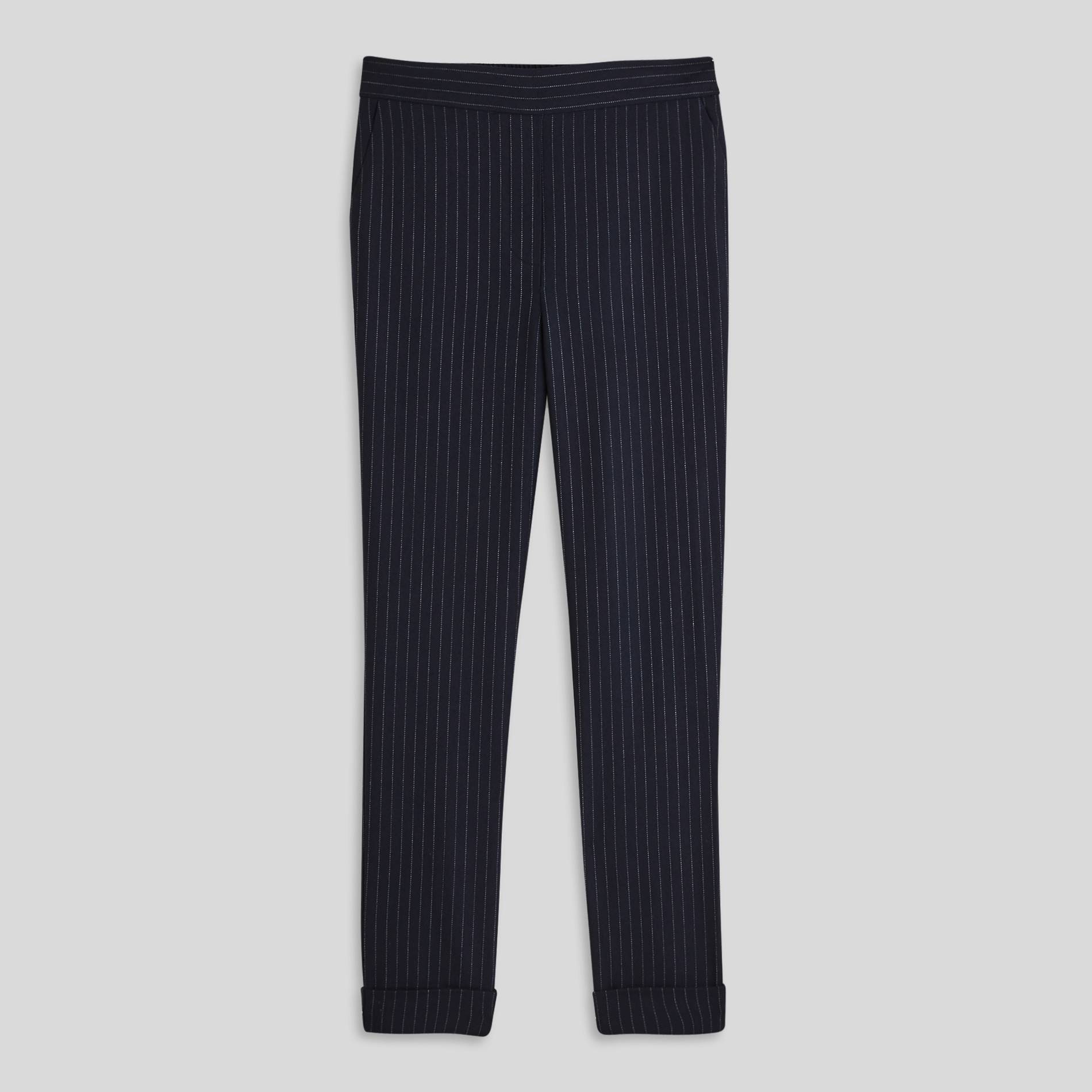 Pantalon tailleur rayé, Bleu marine, large image number 2.0