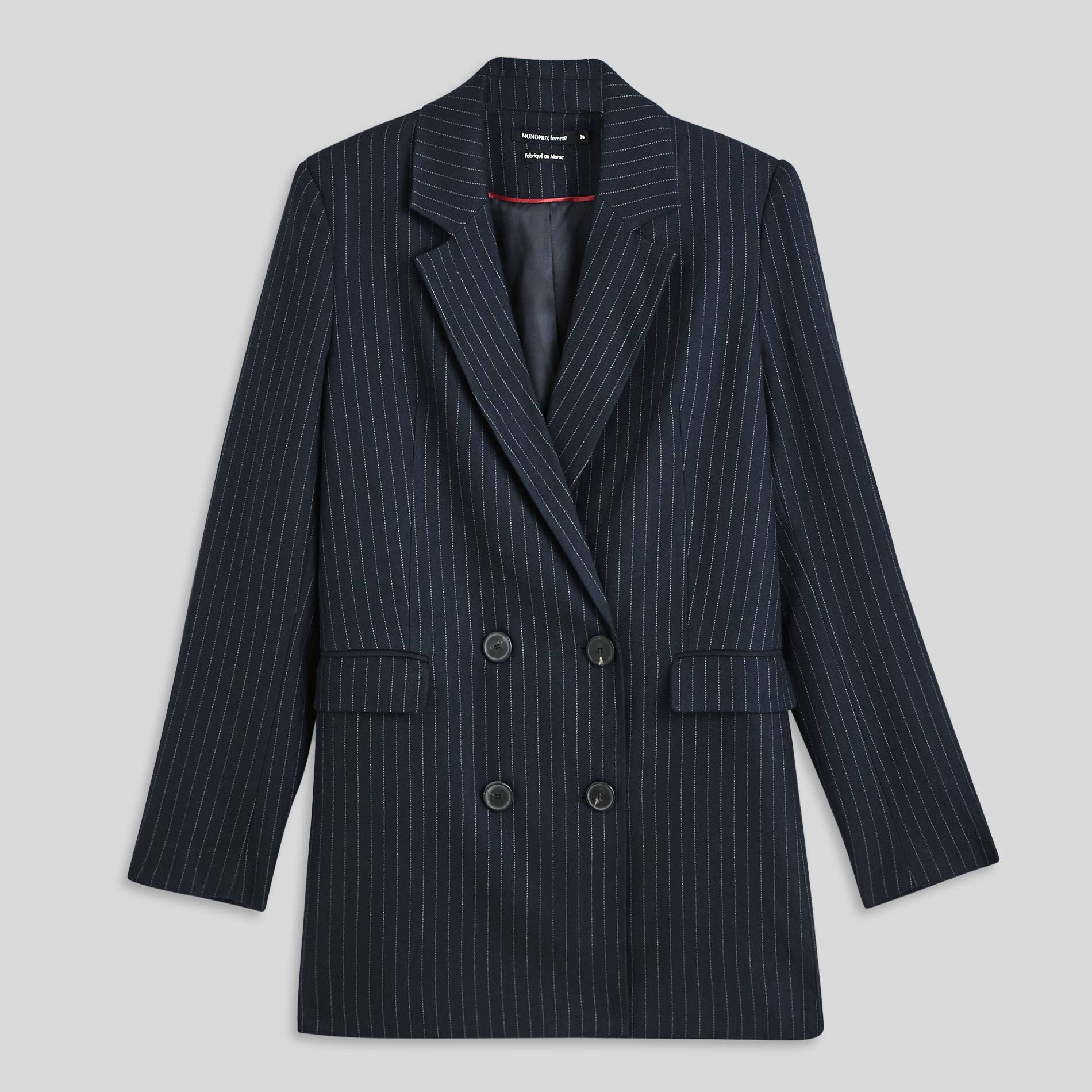 Veste tailleur rayée, Bleu marine, large image number 2.0