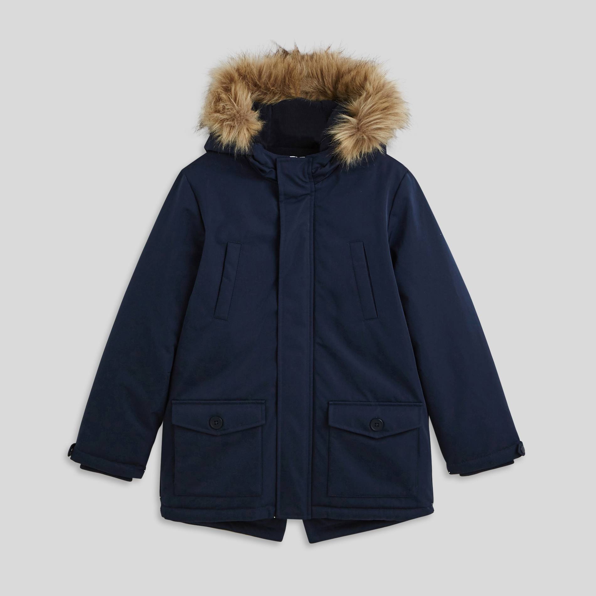 Parka en fausse fourrure, Bleu marine, large image number 0
