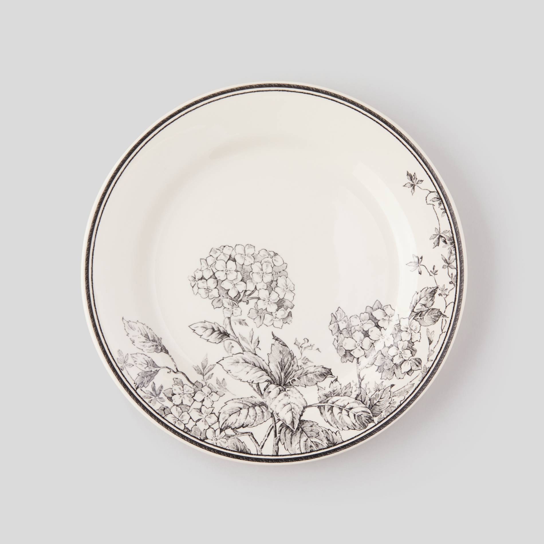 Assiette plate, hortensia, Blanc, large image number 0