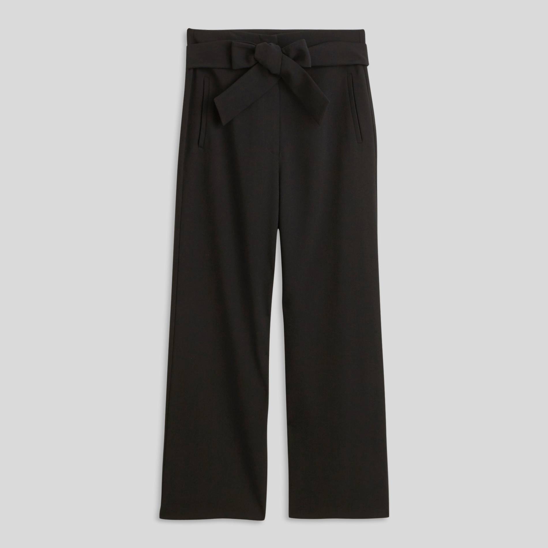 Pantalon taille haute ceinturé, Noir, large image number 2