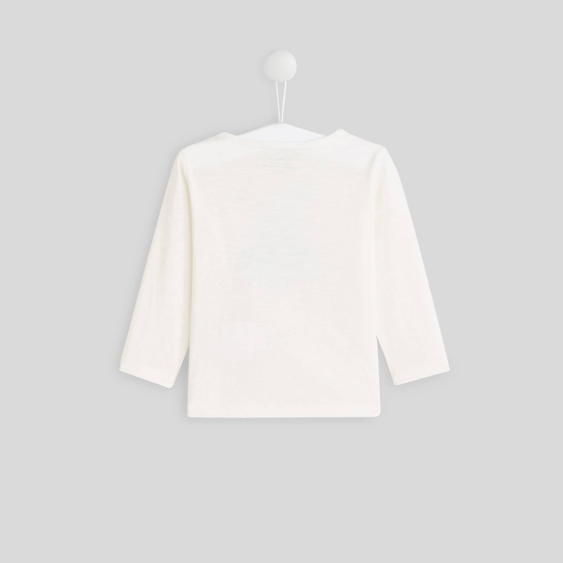 T-shirt manches longues imprimé en coton BIO, Ecru, large image number 1.0
