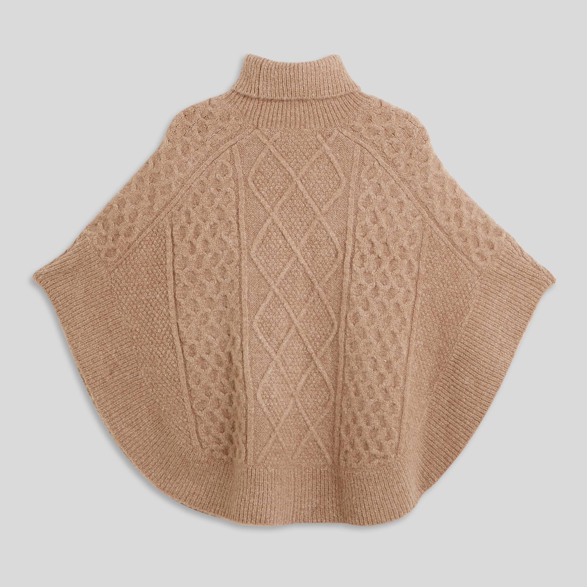 Cape en maille, Camel, large image number 2.0