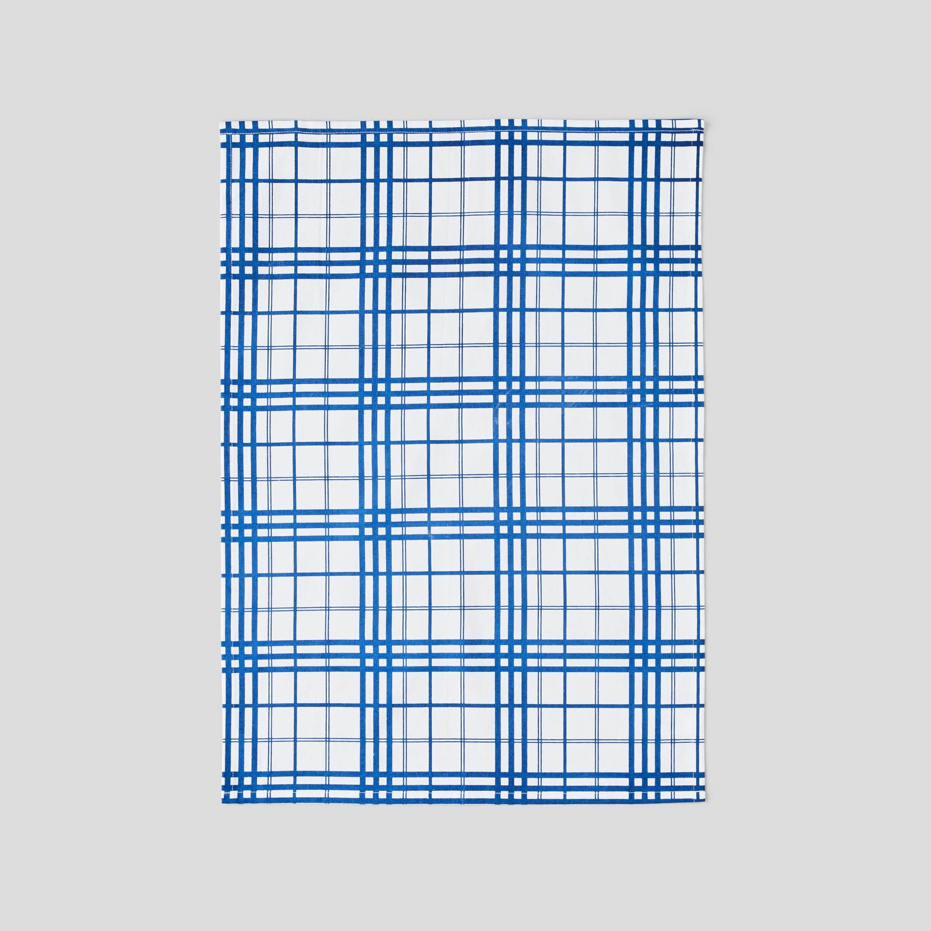 Torchon à carreaux, Indigo, large image number 0