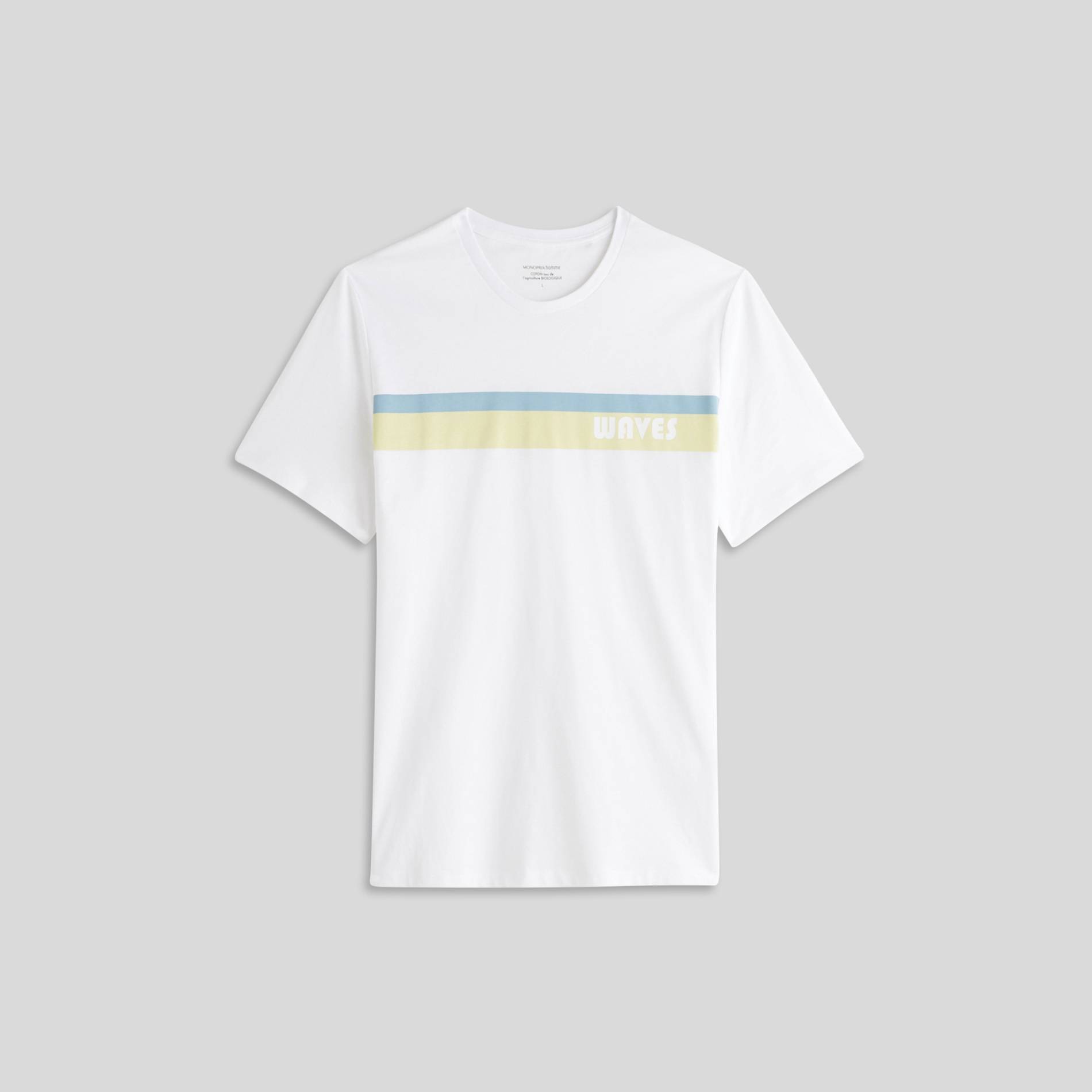 T-shirt en coton BIO imprimé, Blanc, large image number 2