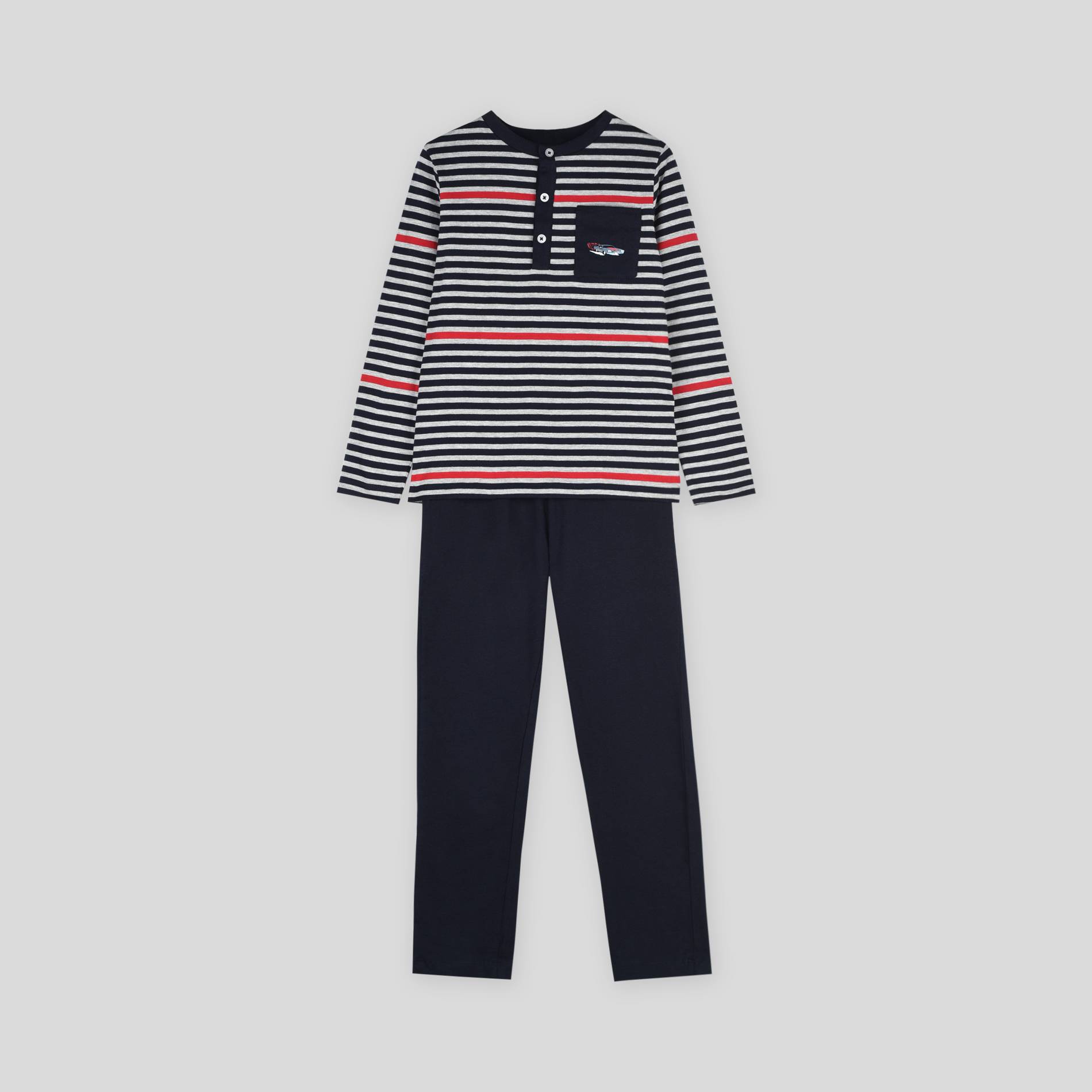 Pyjama en coton BIO, Bleu marine, large image number 0