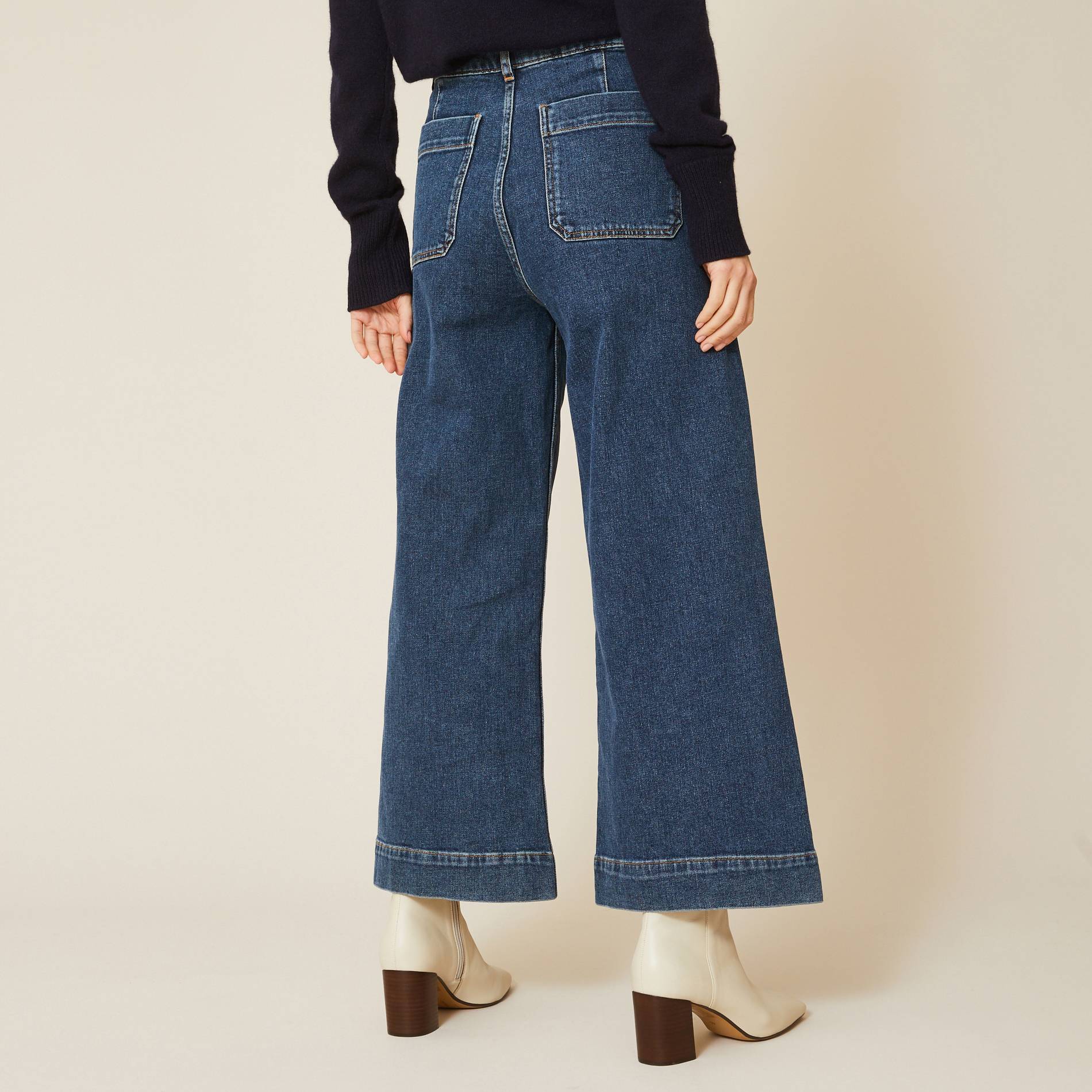 Jean brut jambes larges, Bleu marine, large image number 1.0