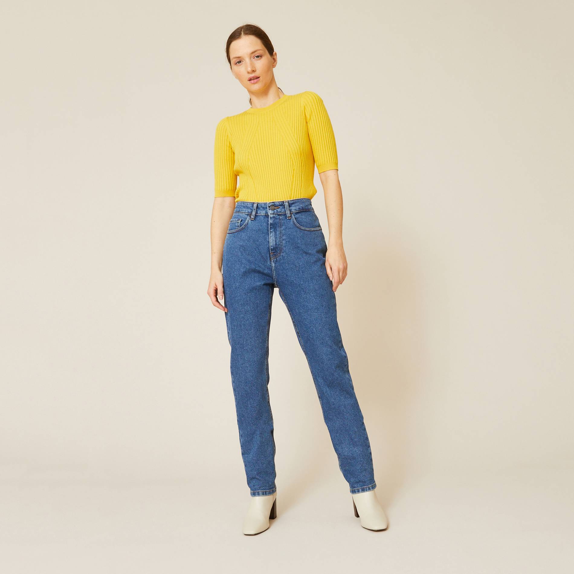 Jean brut jambes droites, Indigo, large image number 0