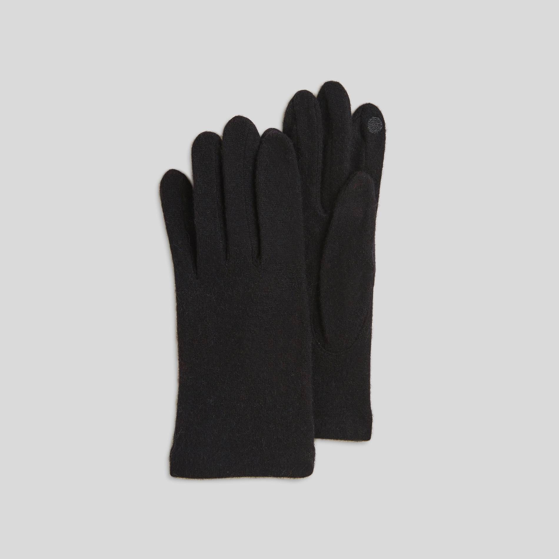 Gants en laine unis, Noir, large image number 0