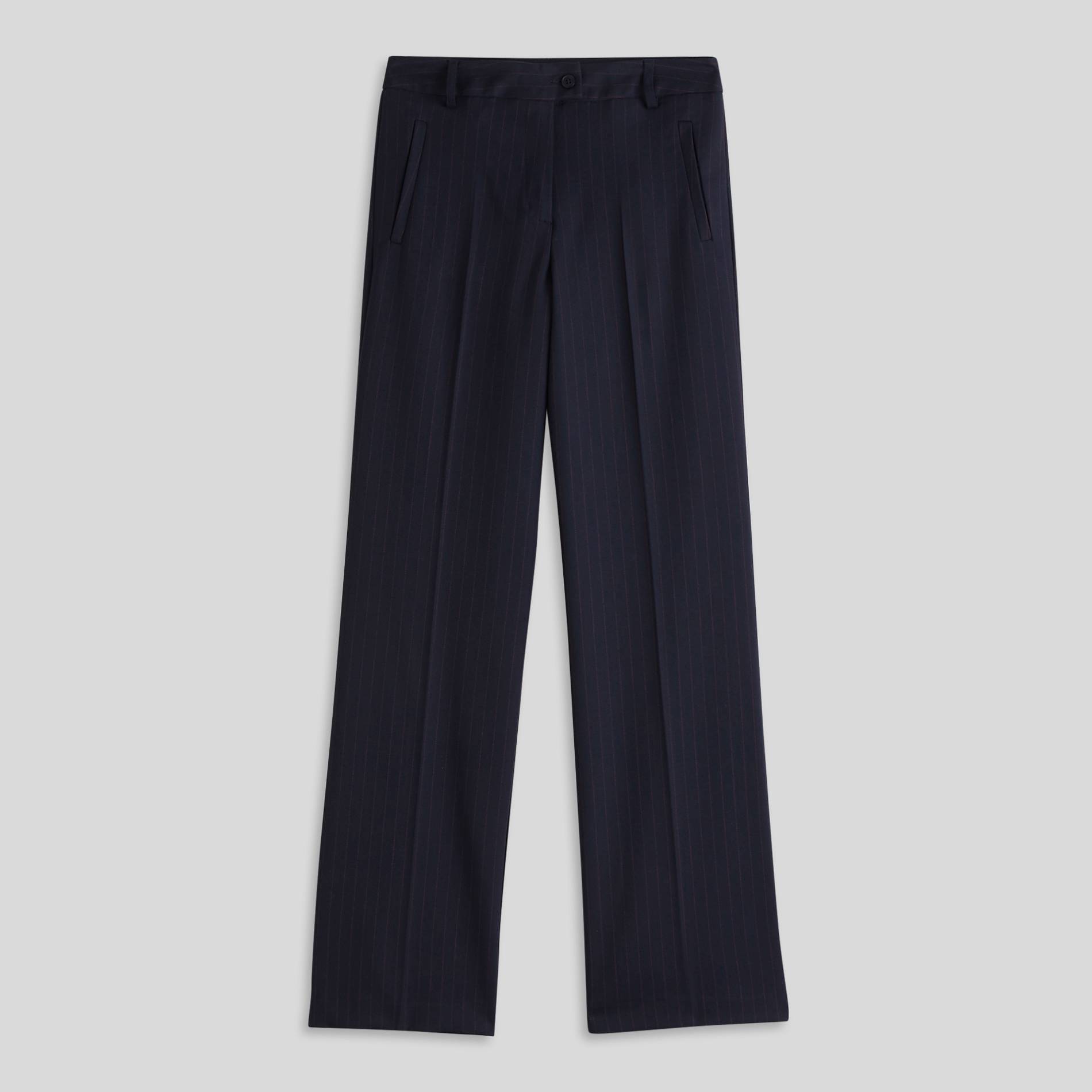 Pantalon large rayé, Bleu marine, large image number 2