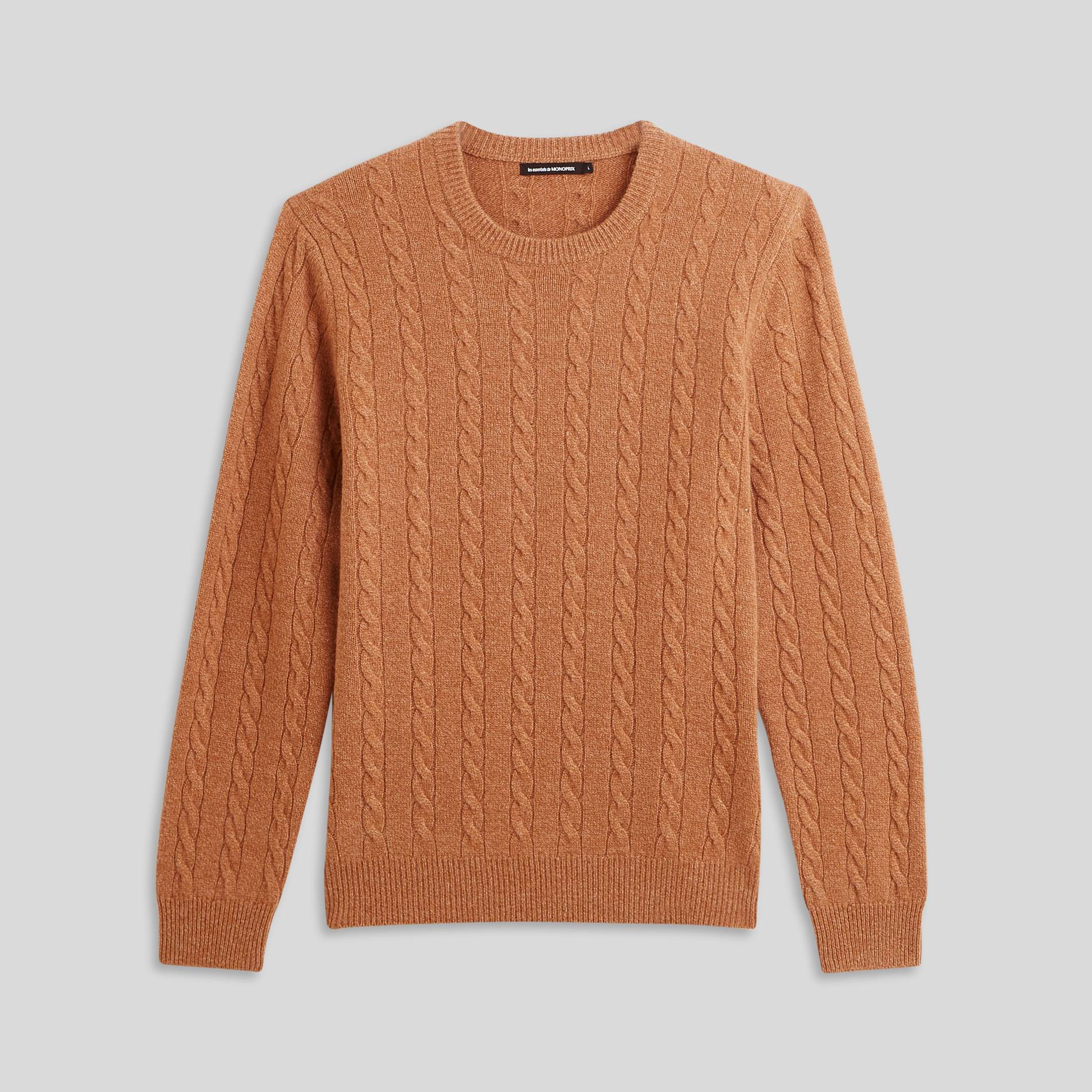 Pull en laine et cachemire, Caramel, large image number 2