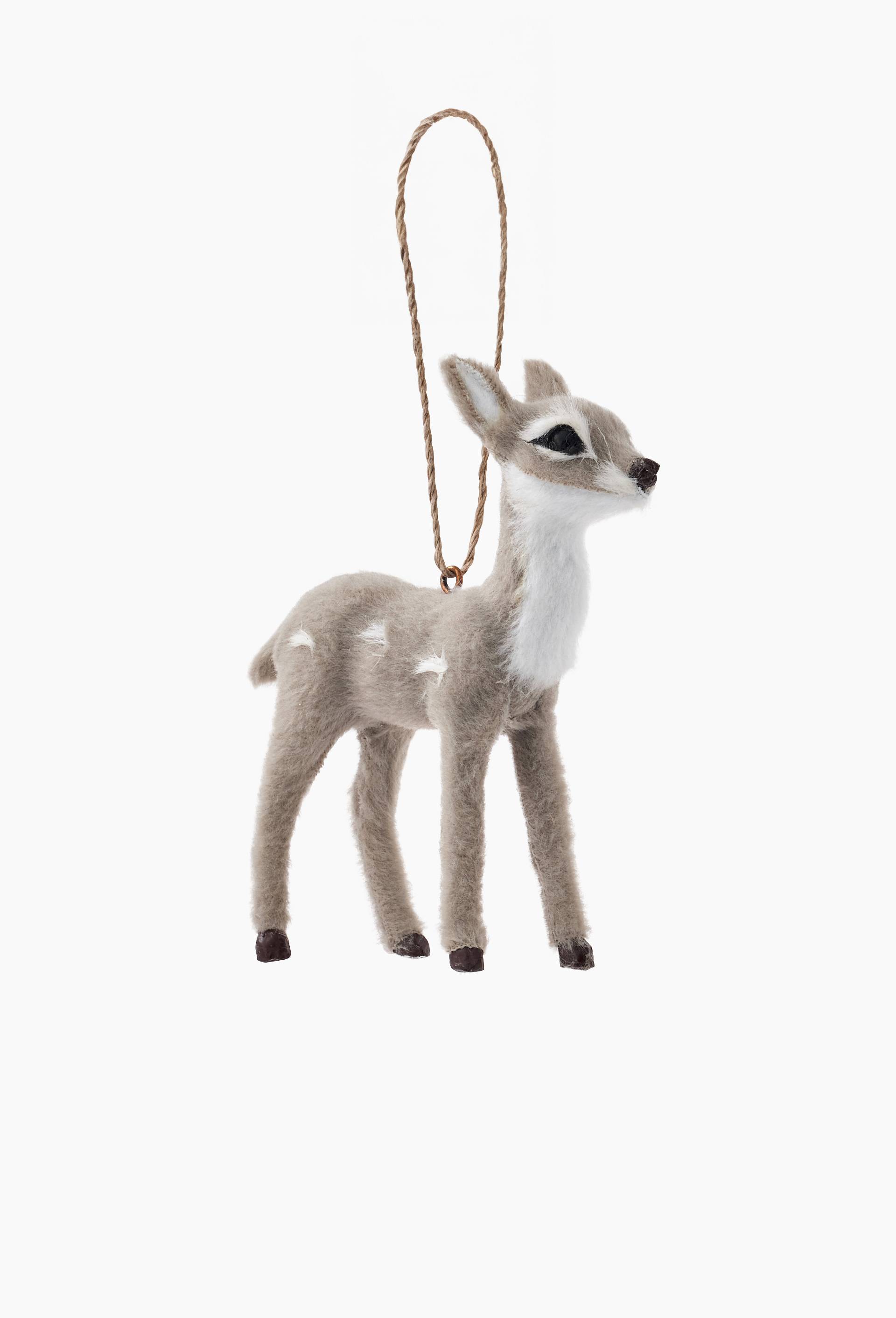 Ornement biche, 10cm, Gris fonc&eacute;, large image number 1.0