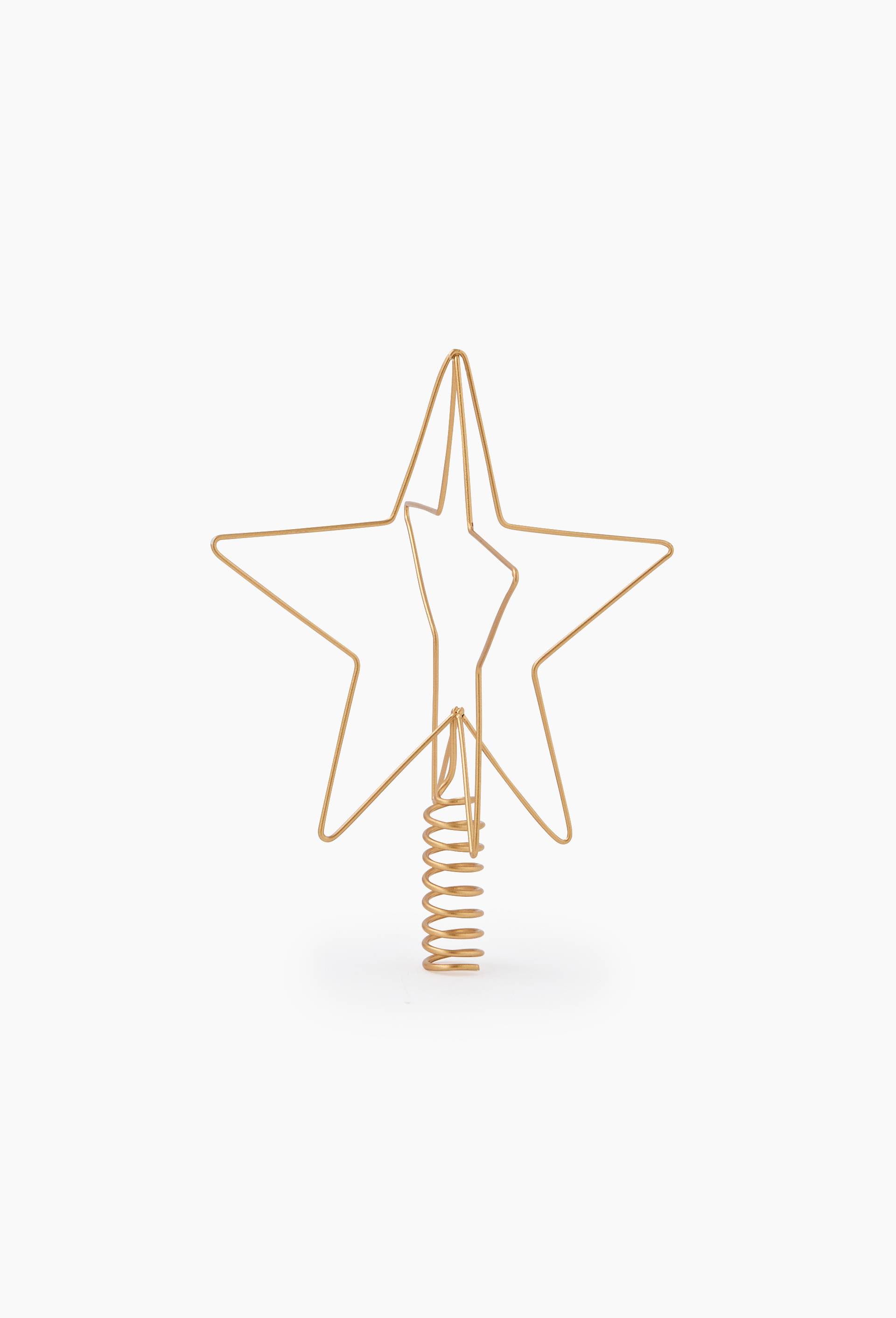 Ornement cimier étoile, 16*16*18,7CM, en métal filaire doré, Or, large image number 1