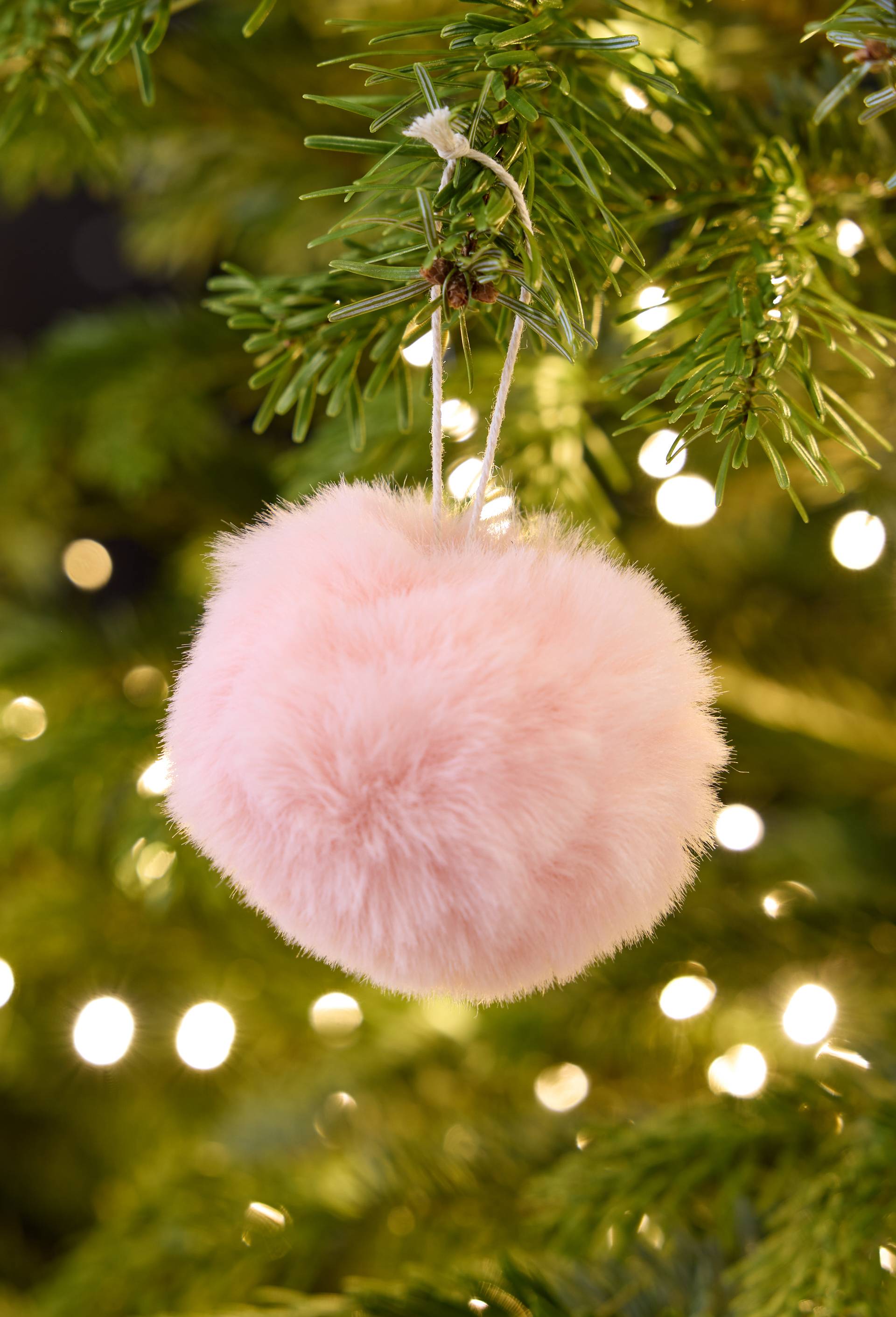 Boule fausse fourrure, 8cm, Rose clair, large image number 1.0