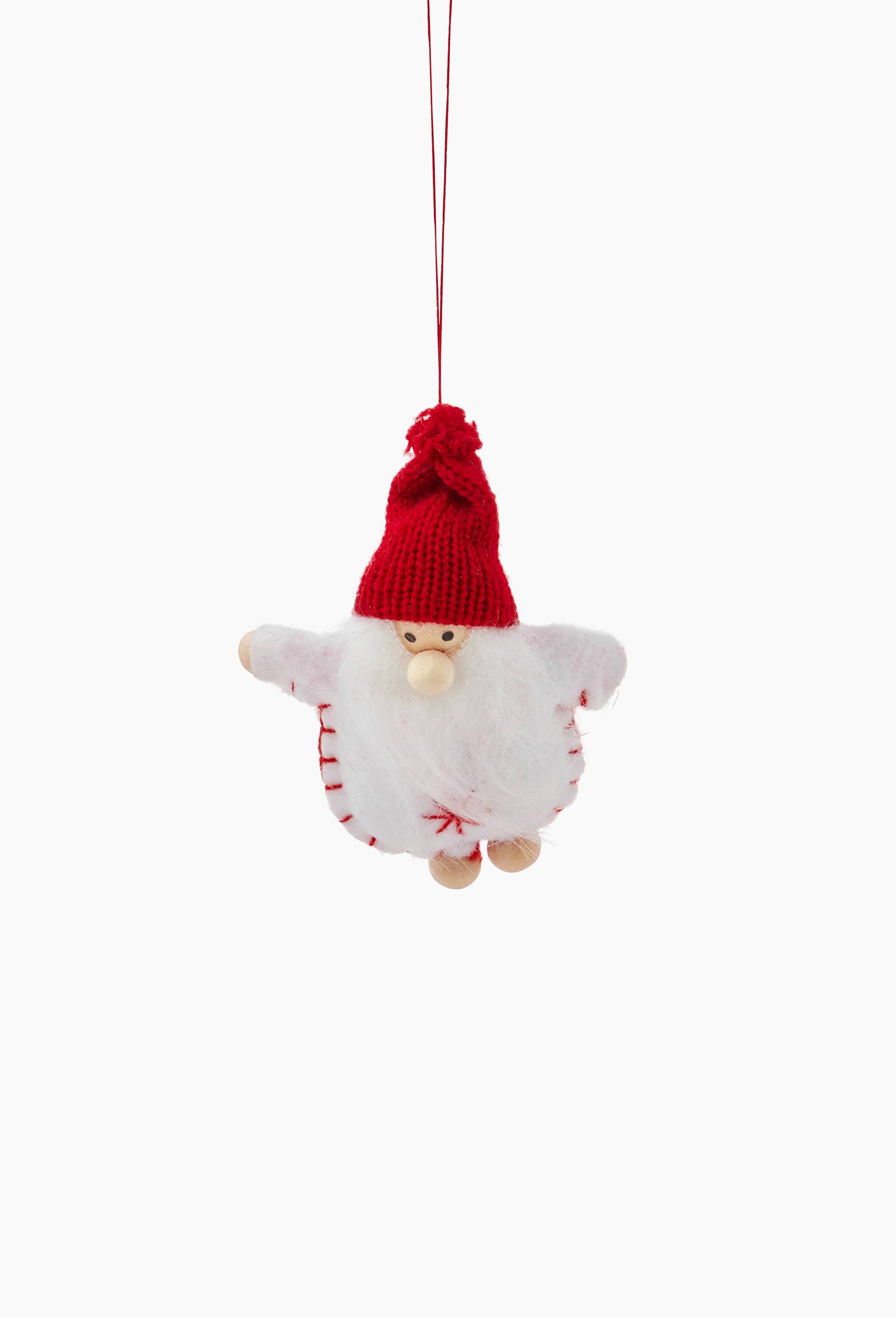 Ornement mini personnage, 10cm, en feutrine, Blanc, large image number 1.0