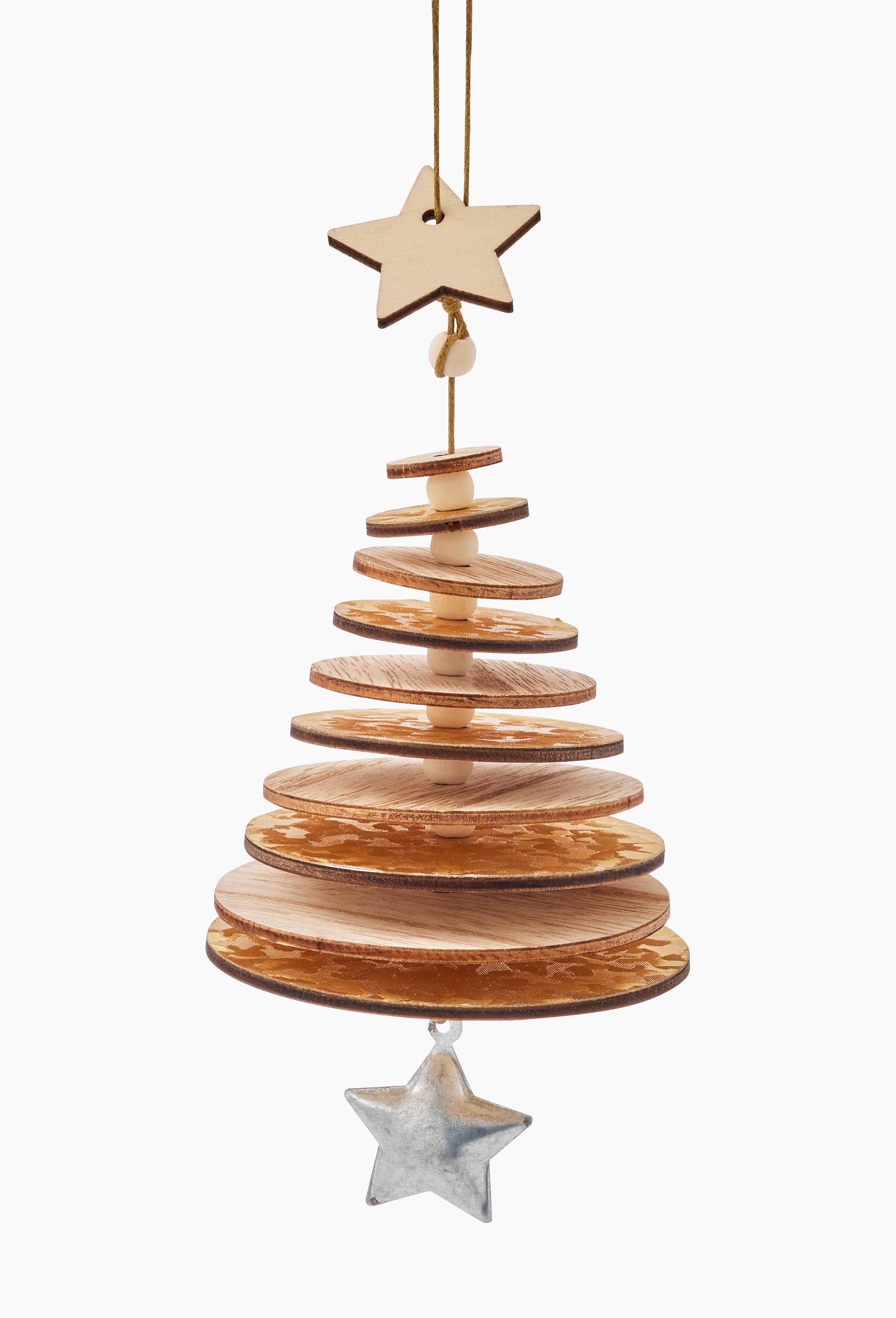 Ornement sapin, 8.5cm, en bois, Multicolore, large image number 1