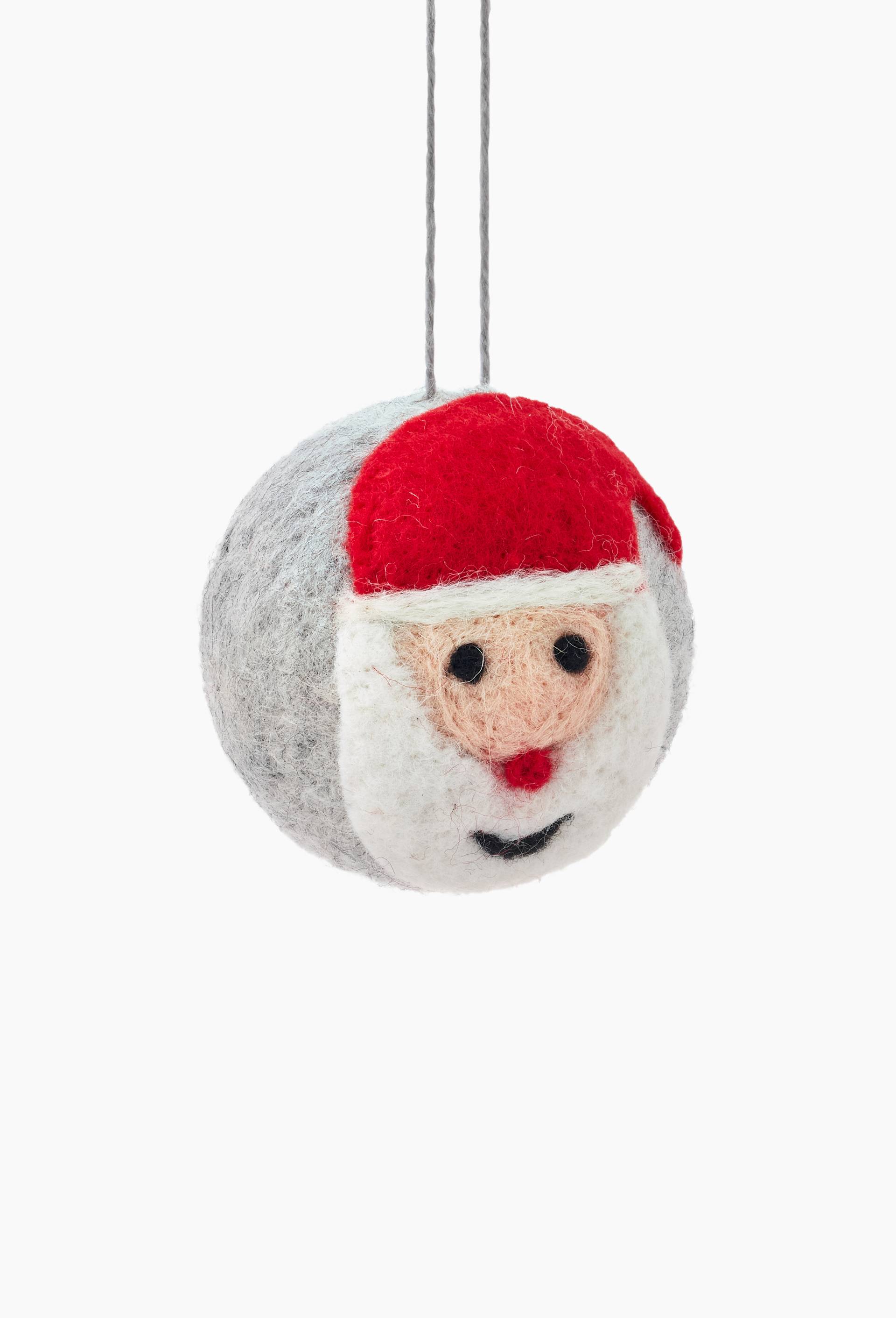 Boule P&egrave;re No&euml;l en laine, Gris fonc&eacute;, large image number 0