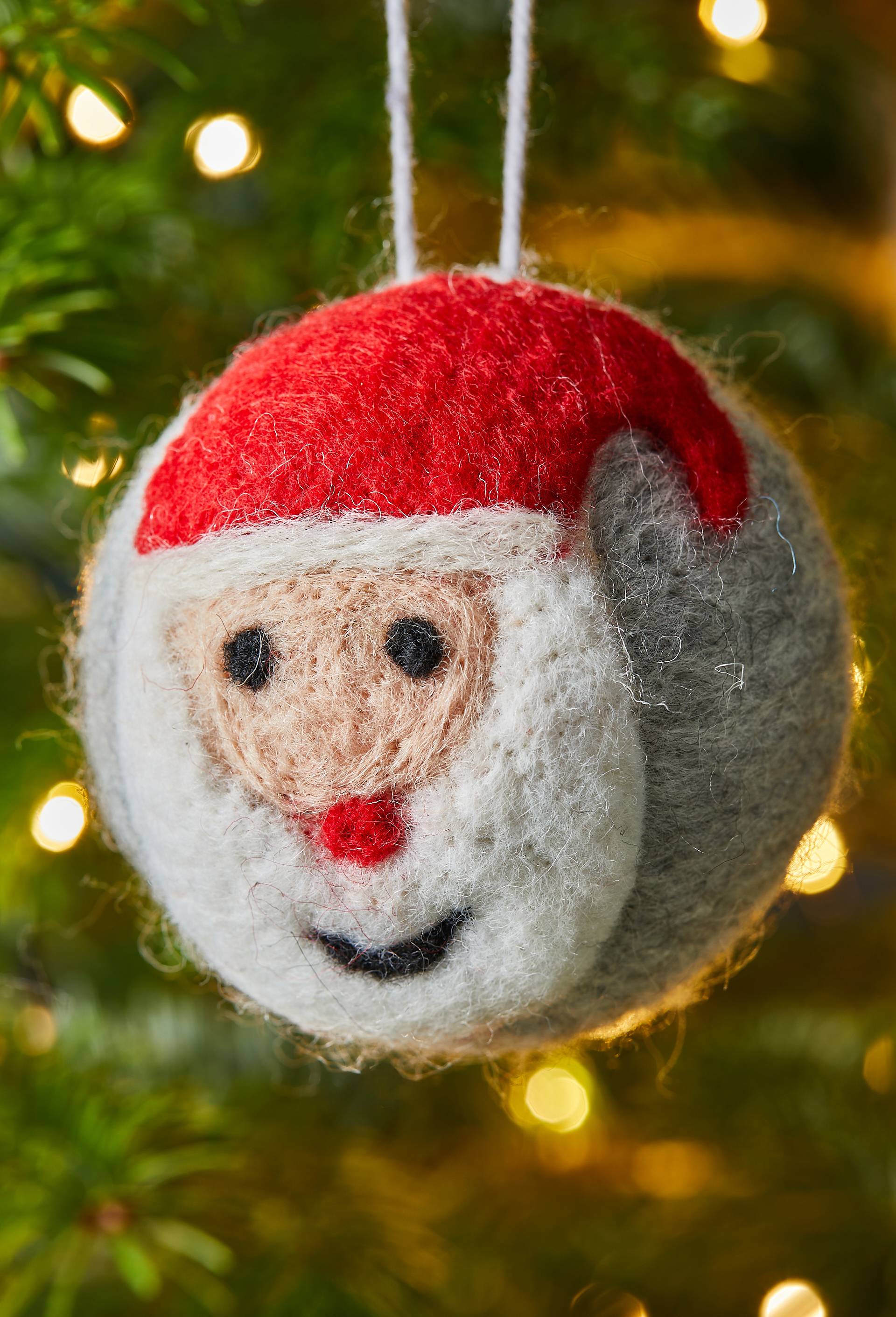 Boule P&egrave;re No&euml;l en laine, Gris fonc&eacute;, large image number 1