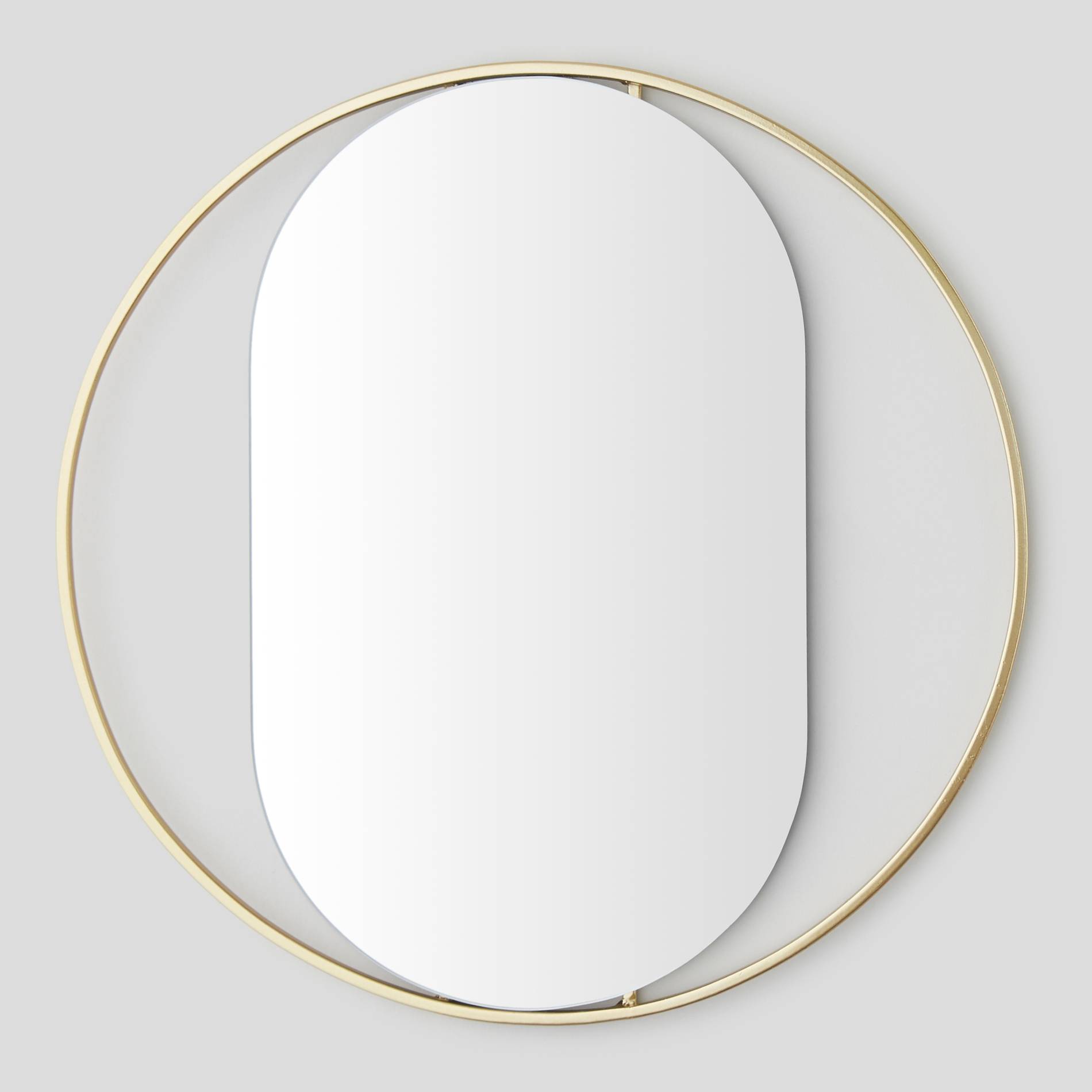 Miroir rond en métal, Or, large image number 0.0