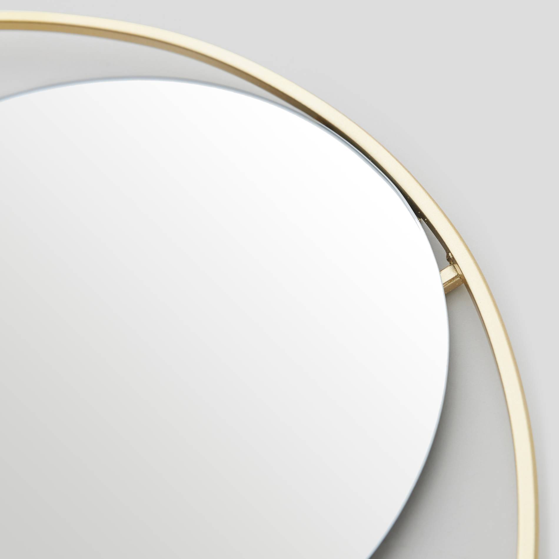 Miroir rond en métal, Or, large image number 1.0