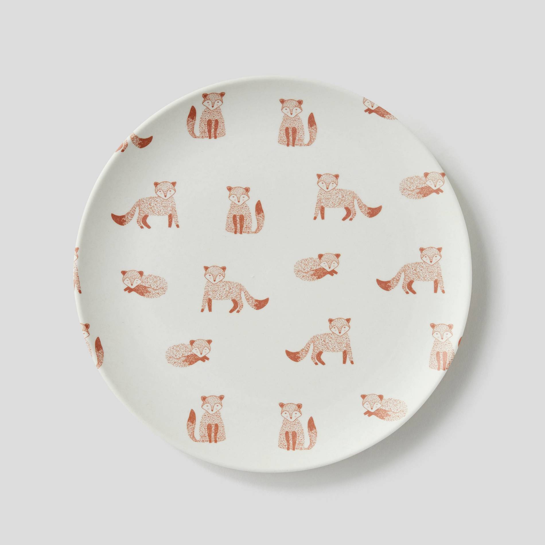 Assiette en bambou, Renard, Ecru, large image number 0.0