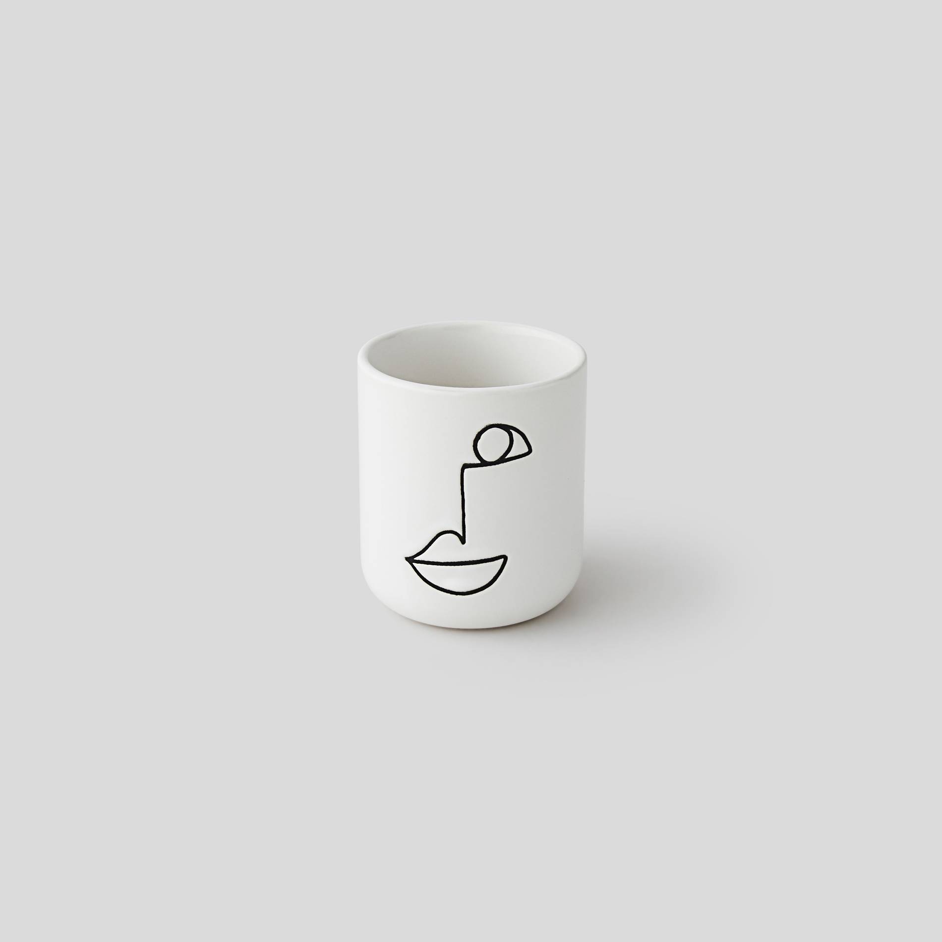 Mug sans anse, visage, Blanc, large image number 0