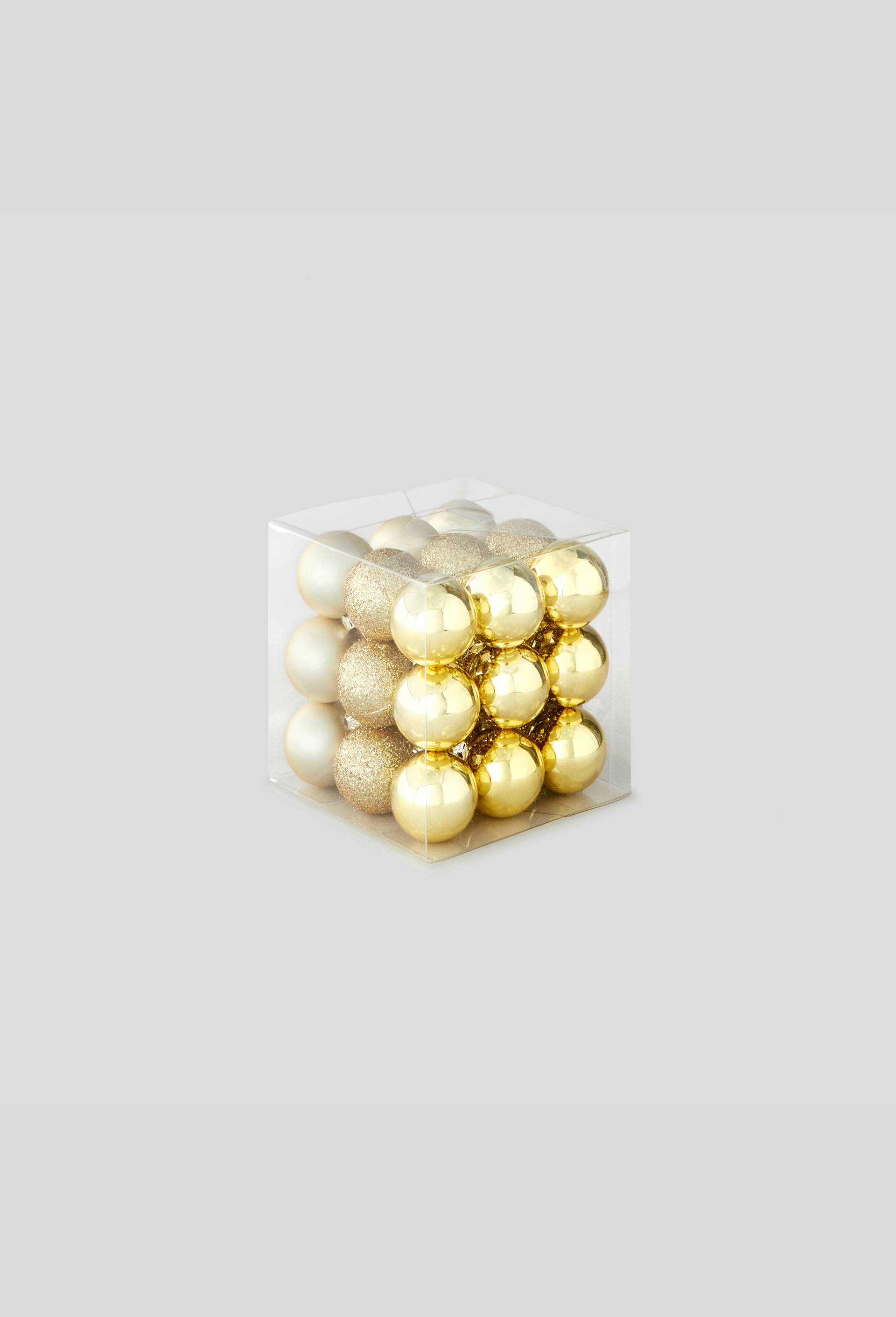 Boite de 27 boules plastiques 30mm, Or, large image number 0