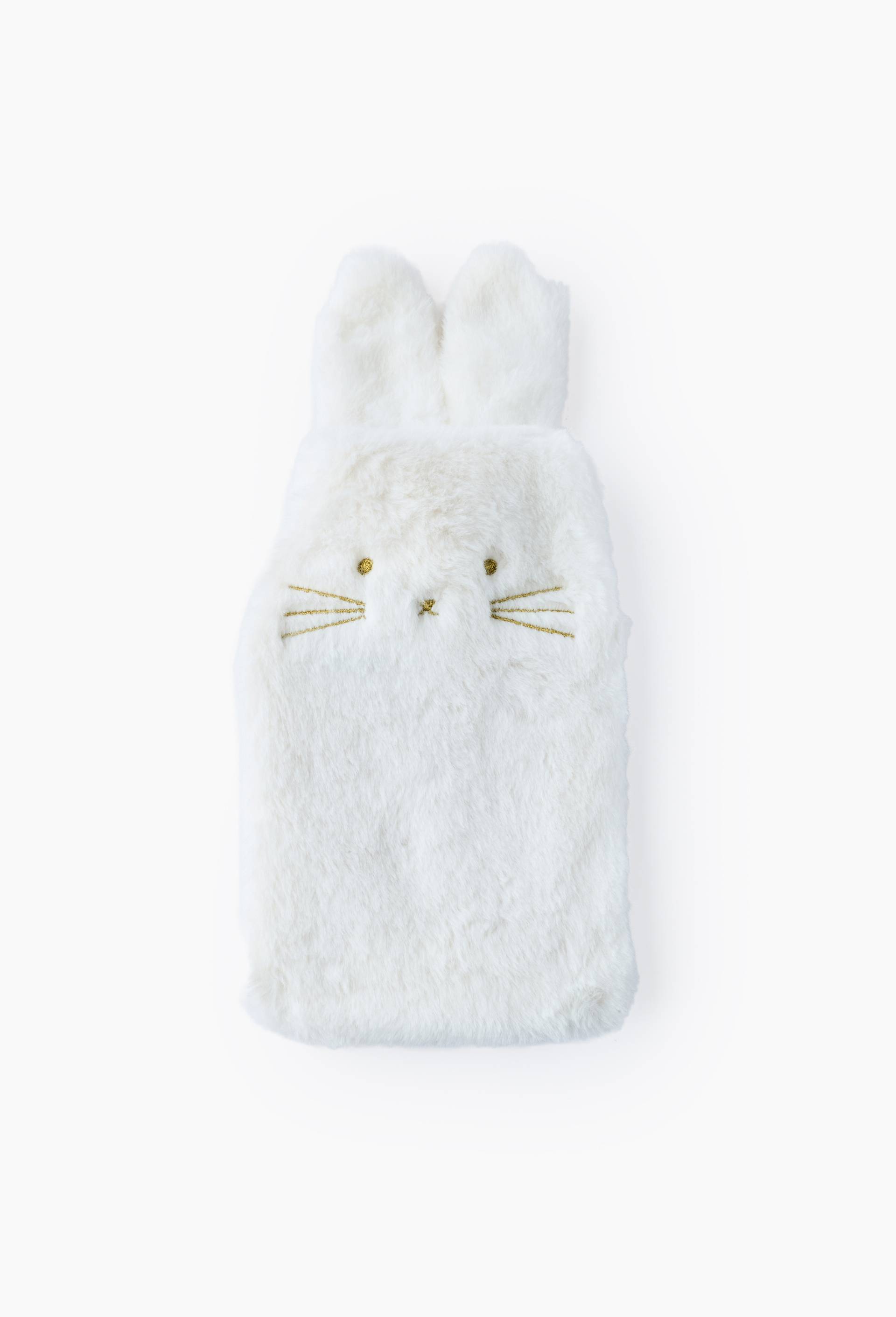 Bouillotte lapin, H26x L15 cm, en polyester, Ecru, large image number 0