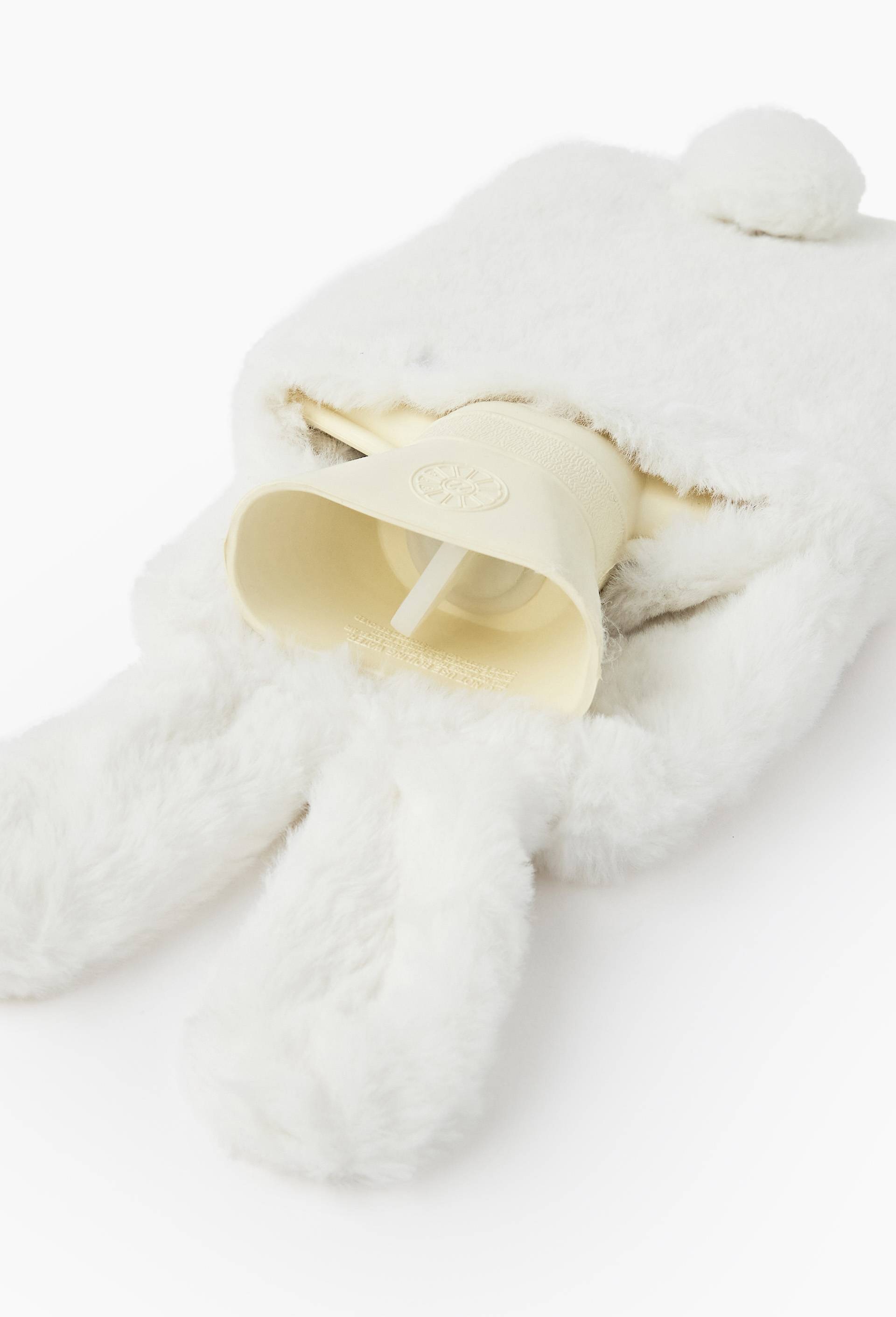Bouillotte lapin, H26x L15 cm, en polyester, Ecru, large image number 1