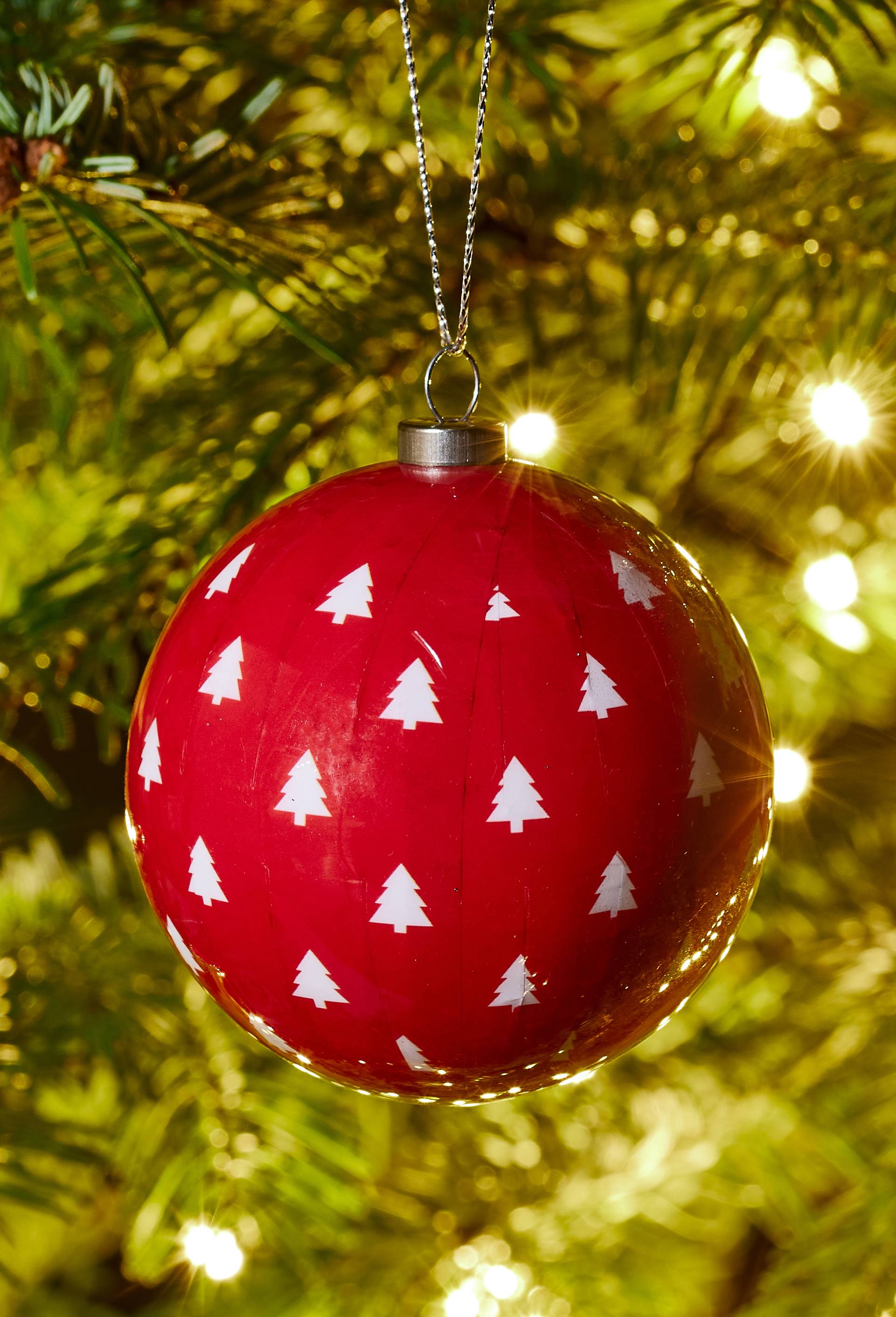 Boule d&eacute;cors de No&euml;l, 7cm, en papier, Blanc, large image number 1