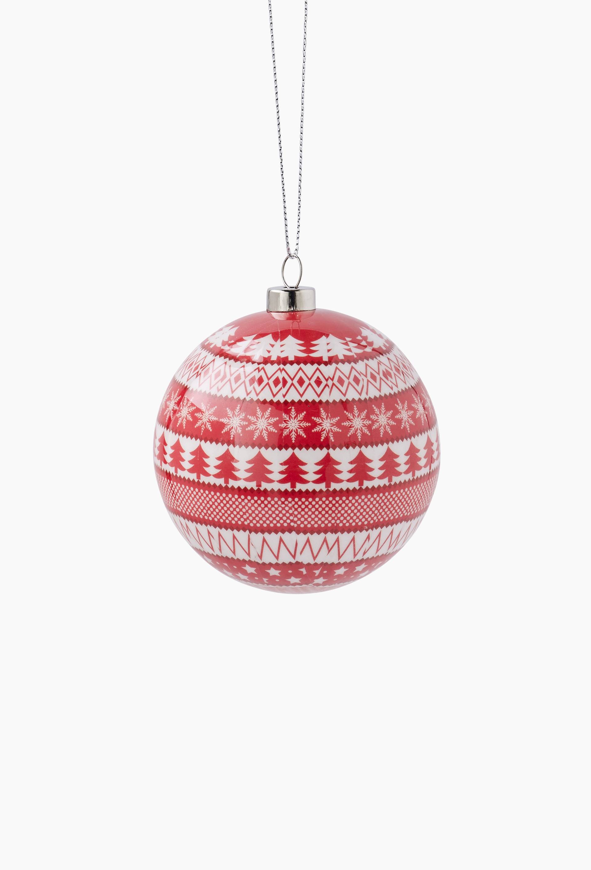 Boule décors, 7cm, en papier, Rouge, large image number 0.0