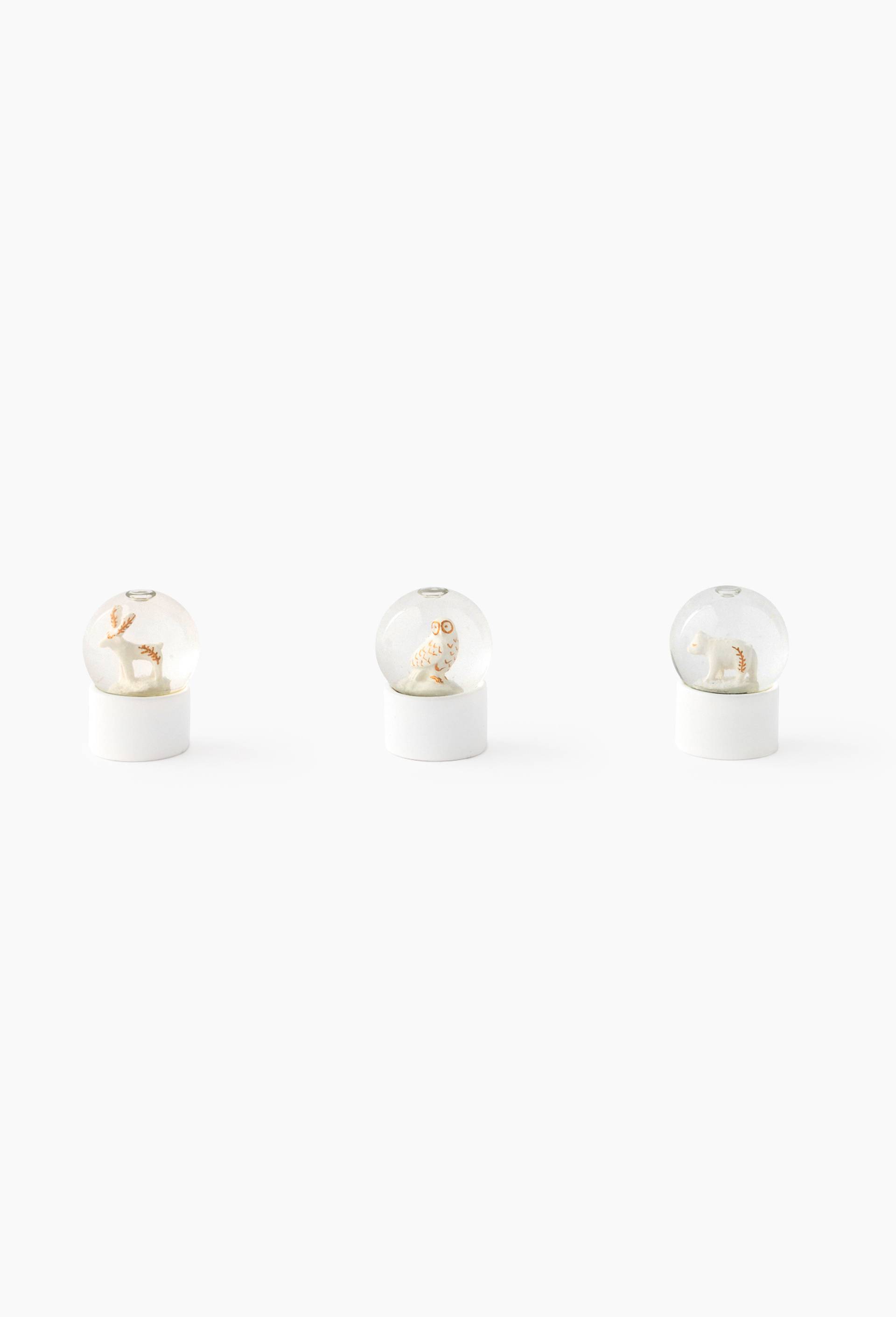 Set de 3 petites boules &agrave; neige, D3,5 x H15 cm, en verre, Transparent, large image number 0