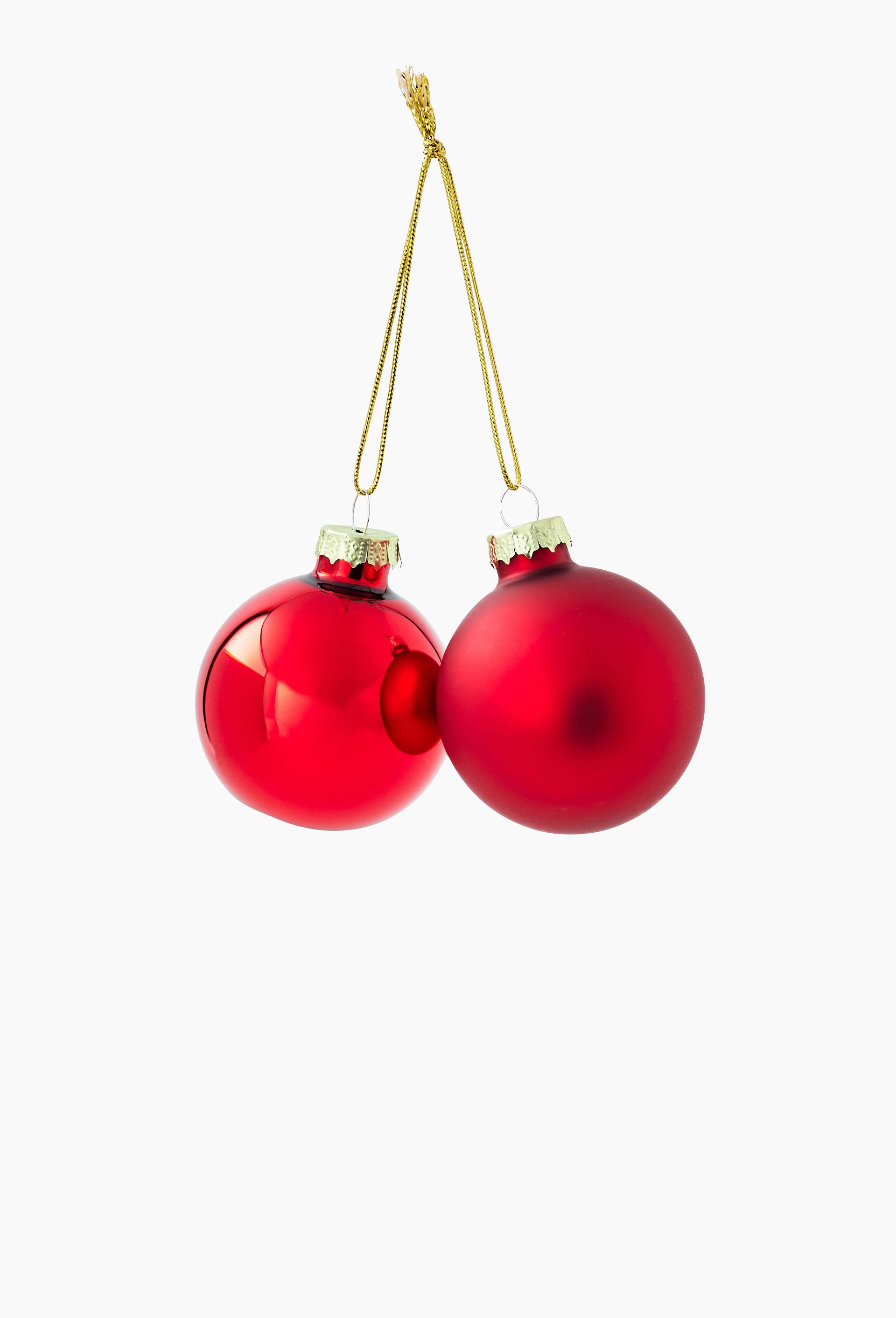 Lot de 2 boules en verre mat et brillant, 5cm, Rouge, large image number 0