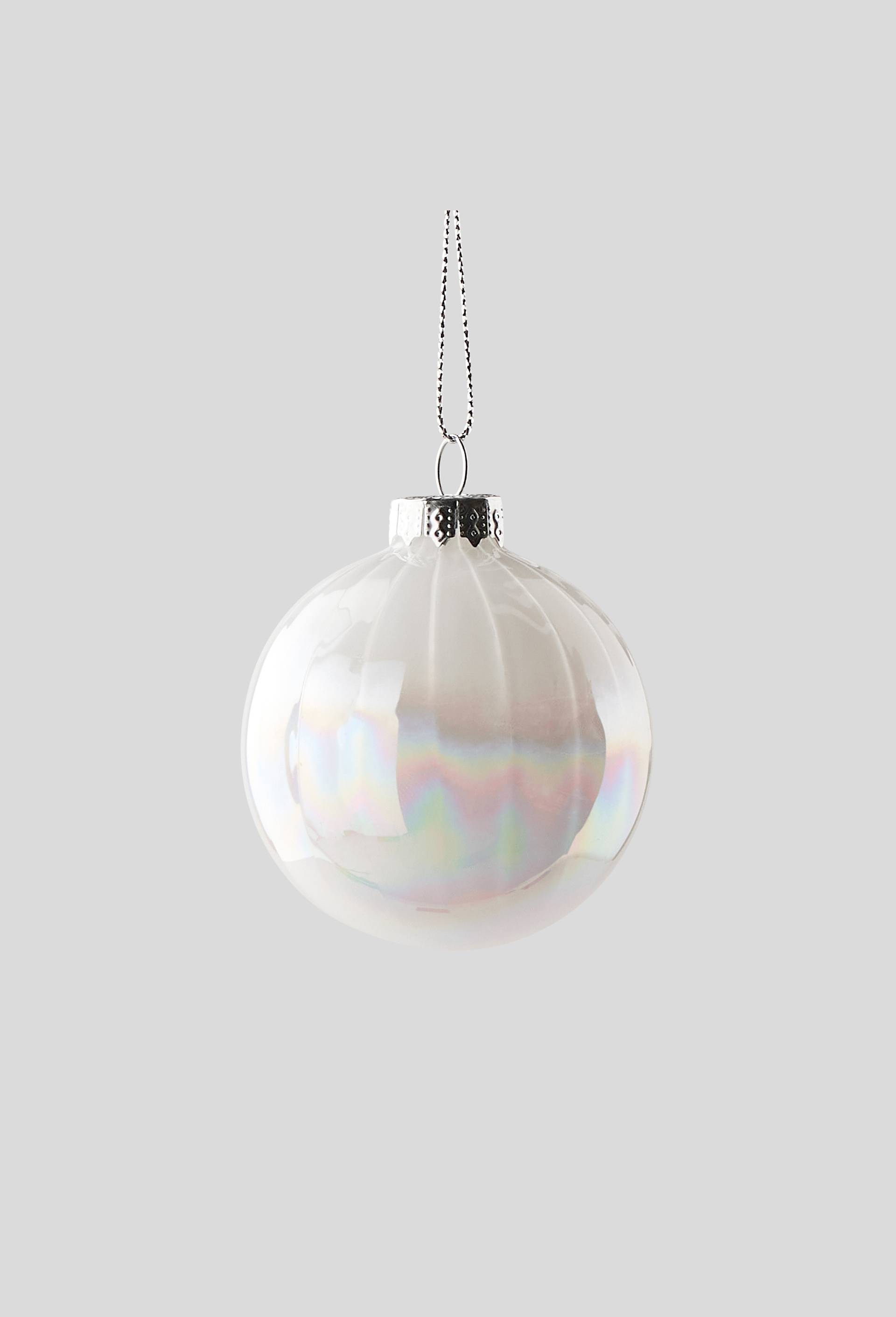 Lot de 6 - Boule en verre spirale, Blanc, large image number 0.0
