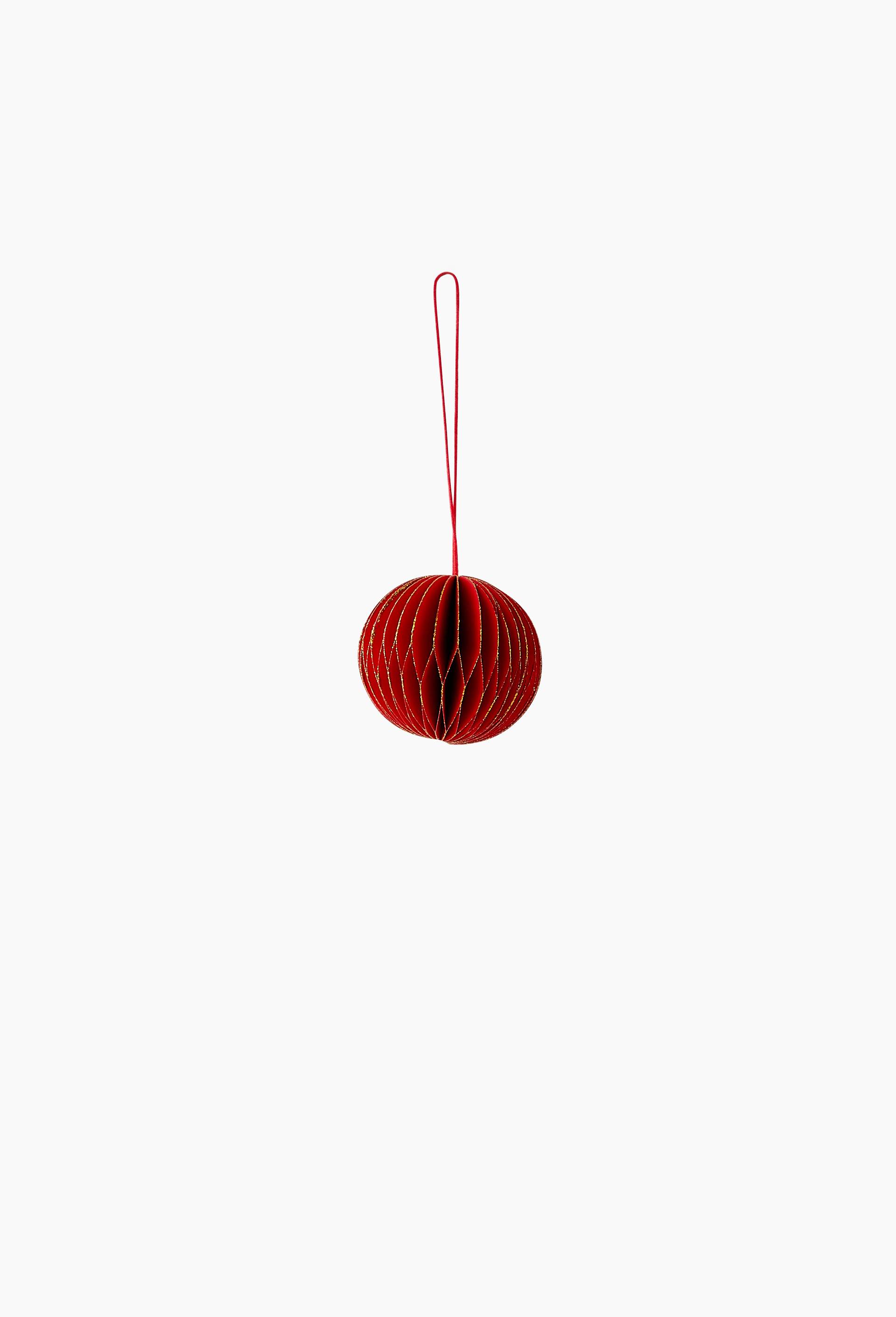 Boule en papier ronde, Rouge, large image number 0