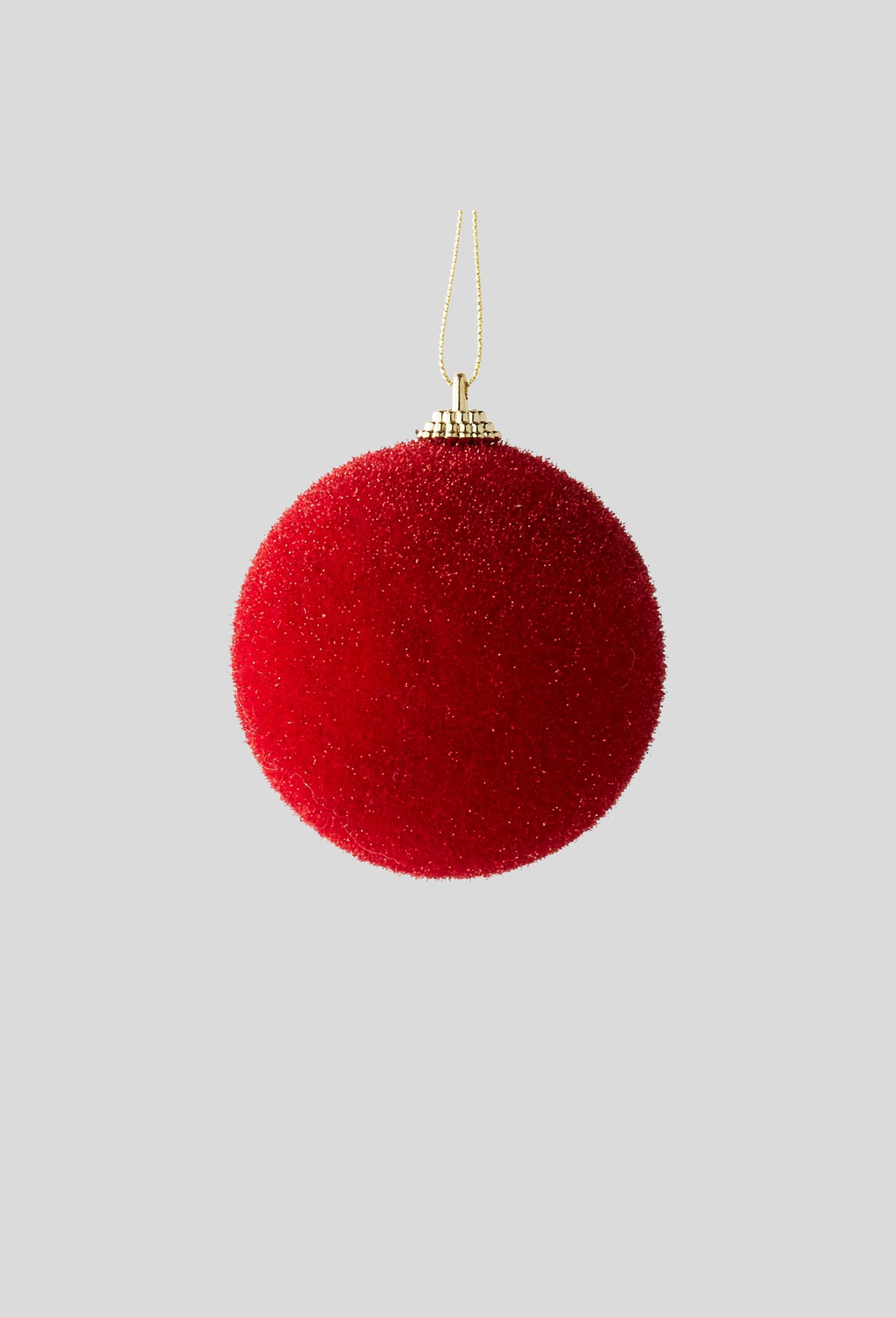 Boule de Noël pailletée, 8cm, Rouge, large image number 0.0