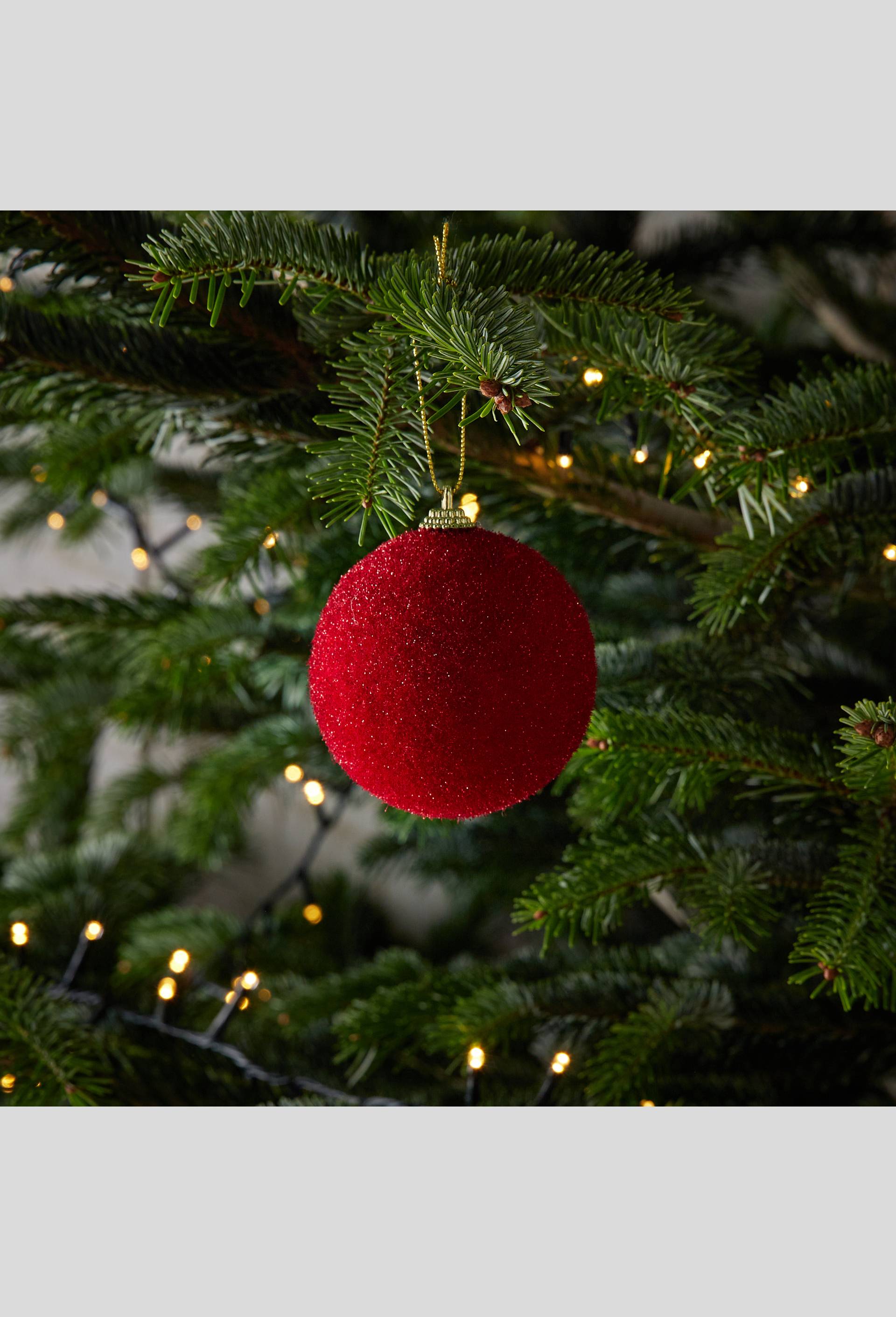 Boule de Noël pailletée, 8cm, Rouge, large image number 1.0