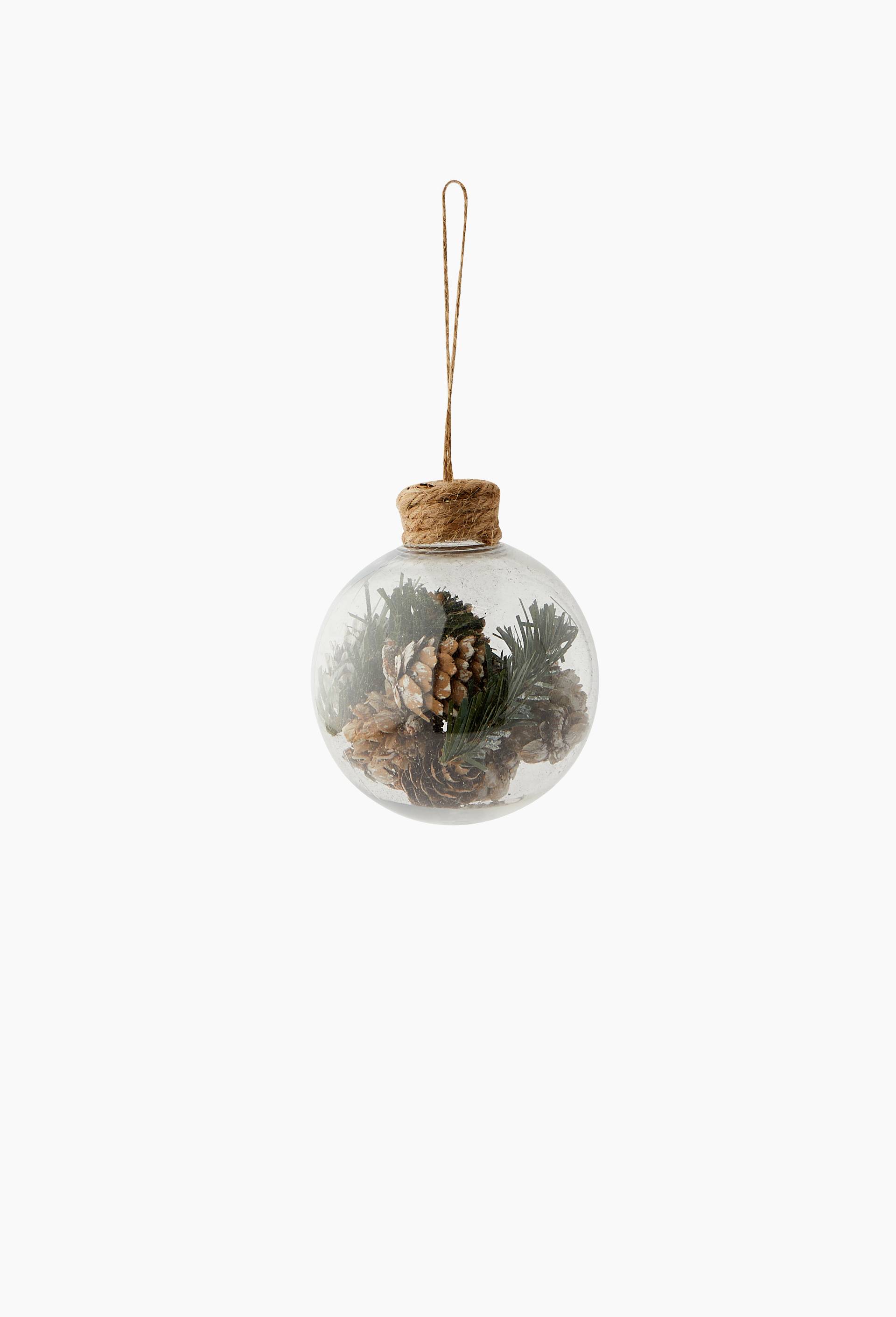 Boule for&ecirc;t de No&euml;l, 8cm, en plastique, Transparent, large image number 0