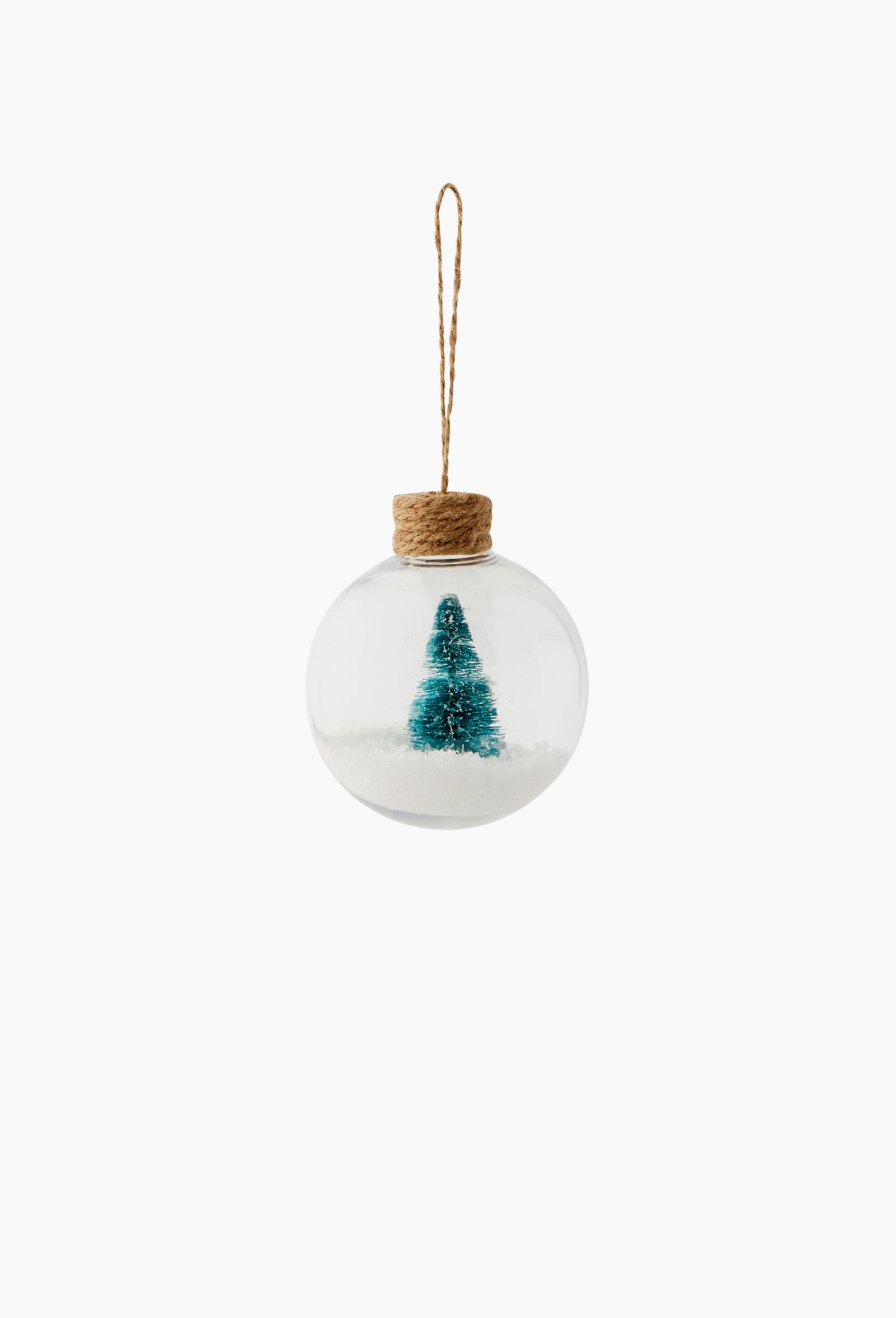 Boule for&ecirc;t de No&euml;l, 8cm, en plastique, Transparent, large image number 0