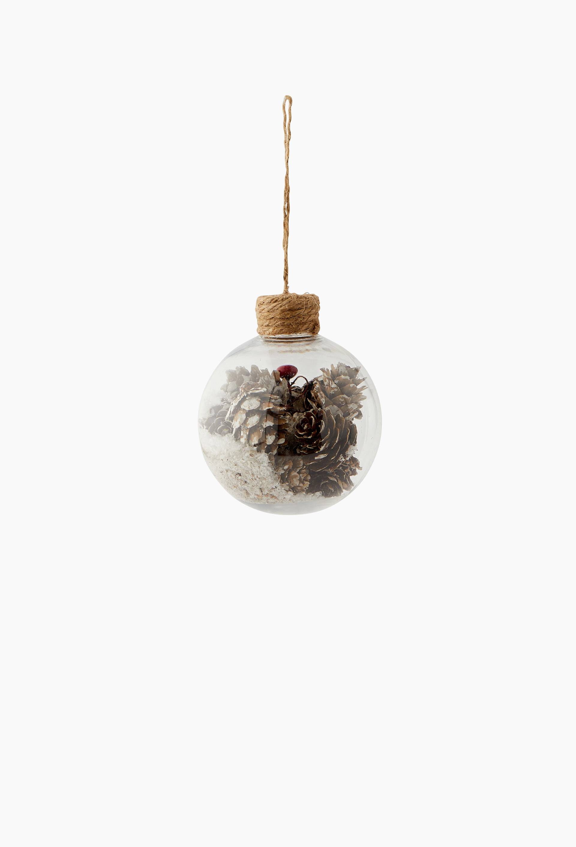 Boule for&ecirc;t de No&euml;l, 8cm, en plastique, Transparent, large image number 0