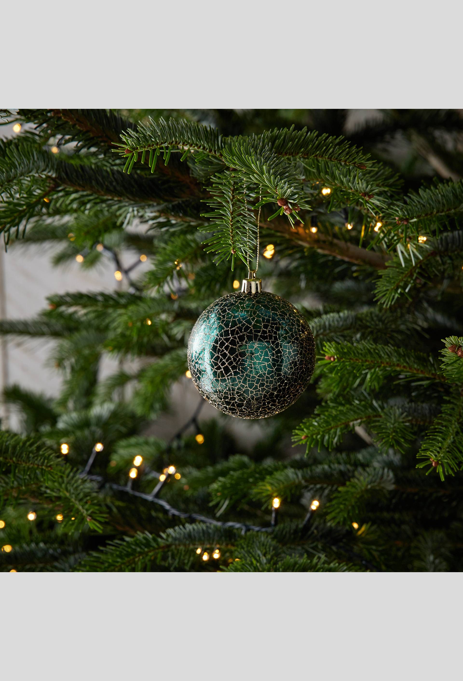 Boule de Noël, effet craquelé, Bleu, large image number 1