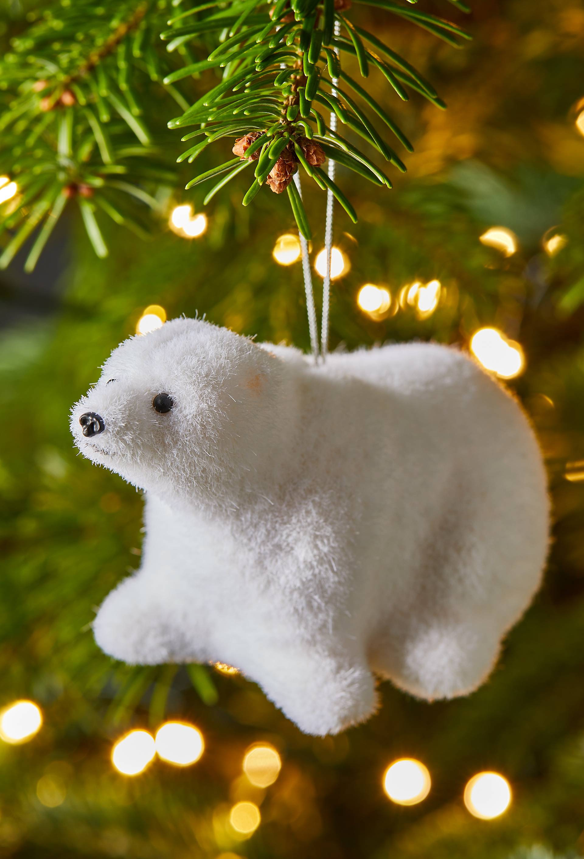 Ornement ours polaire blanc, 8cm, Blanc, large image number 1