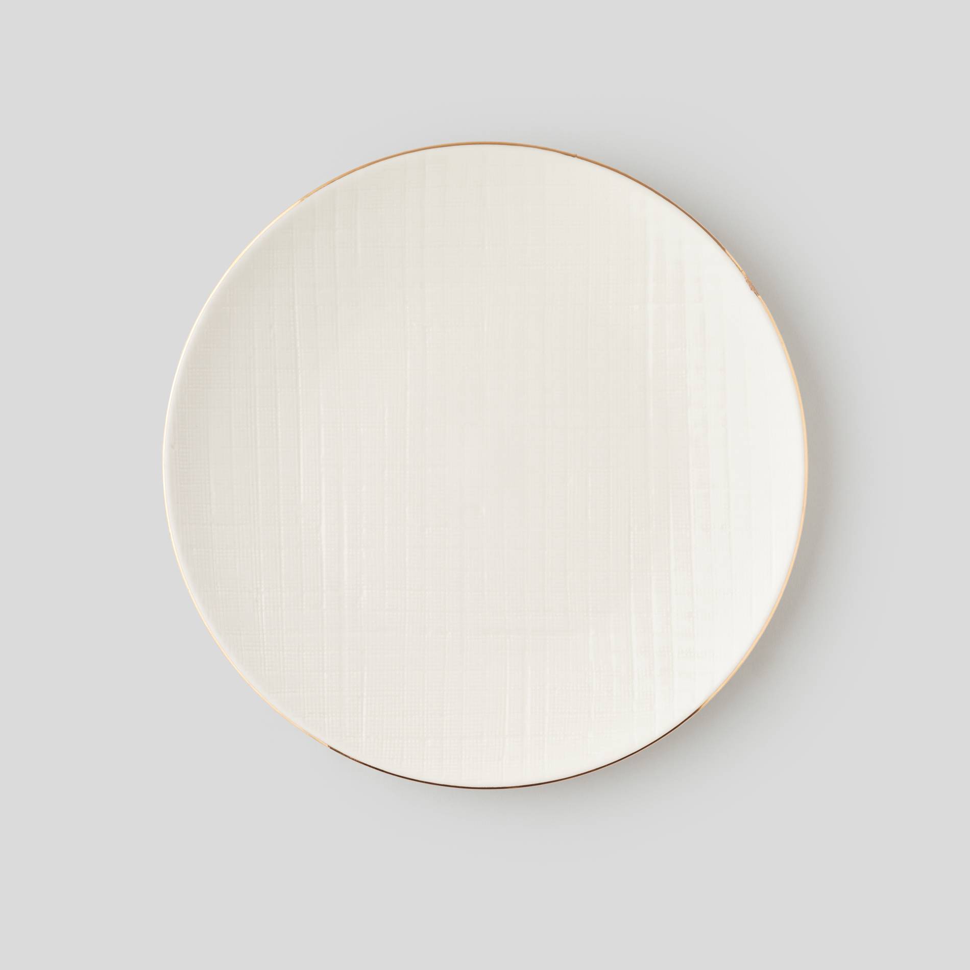 Assiette plate, Quadrillée, Blanc, large image number 0.0