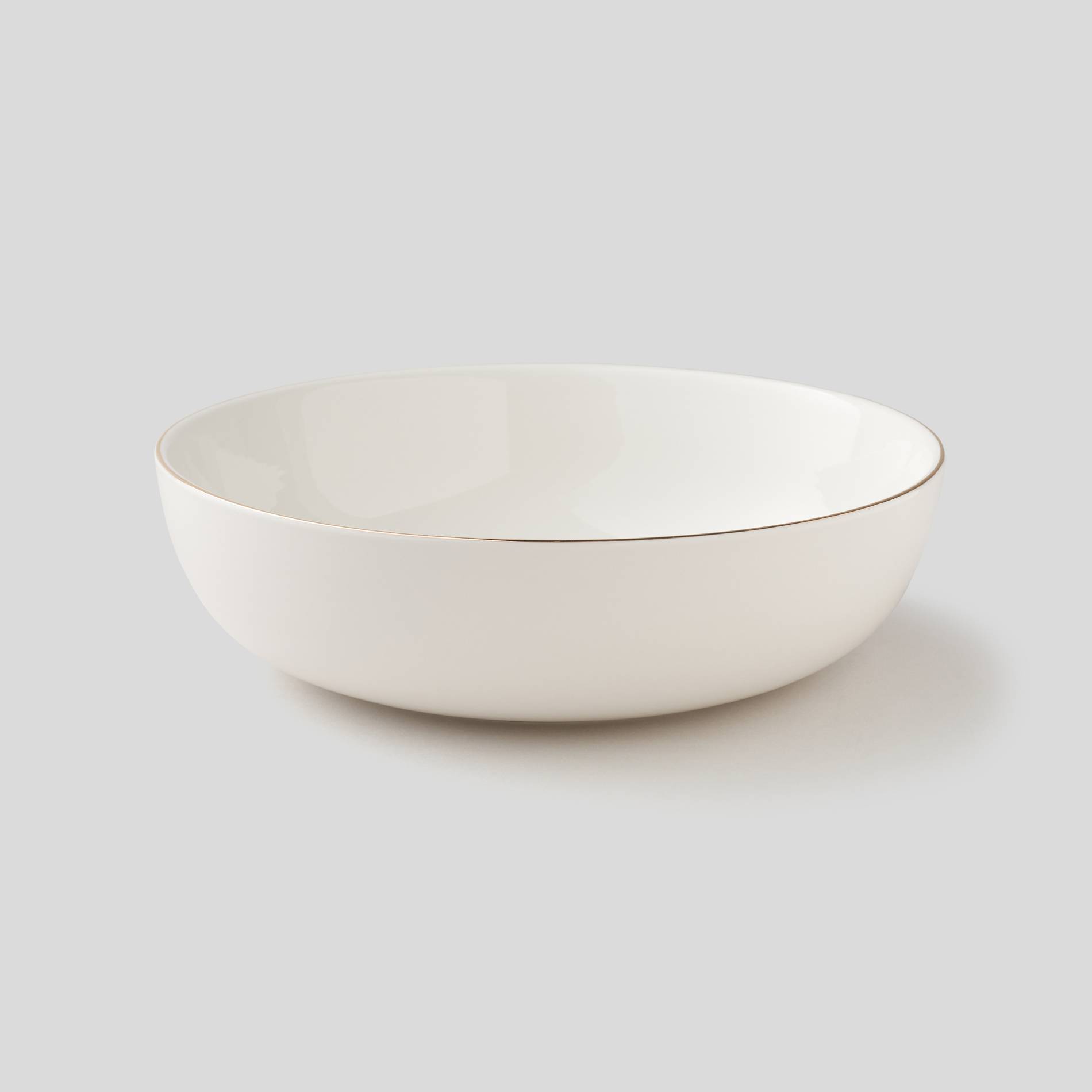 Saladier liser&eacute; dor&eacute;, Blanc, large image number 0
