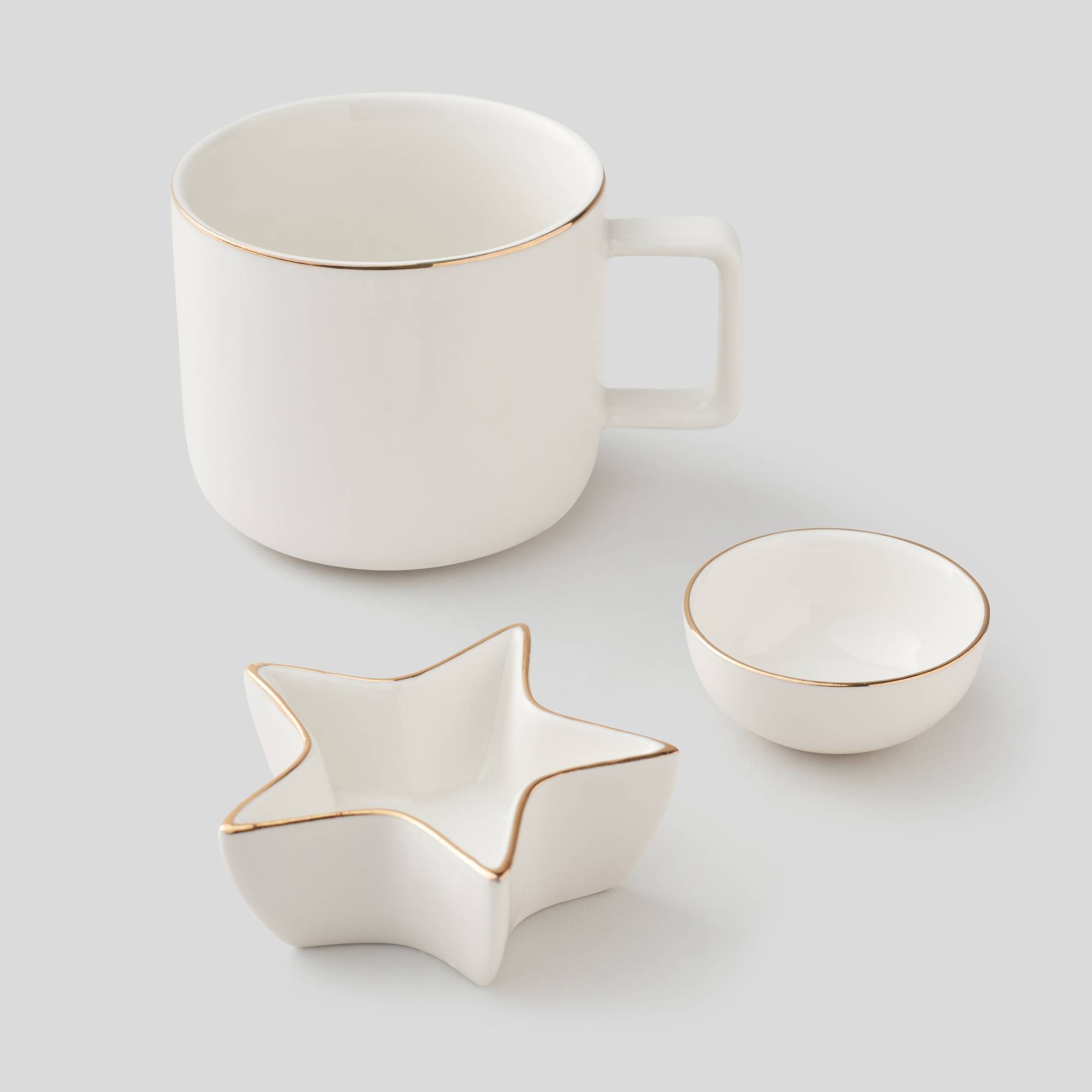 Tasse à chocolat, liseré doré, Blanc, large image number 1