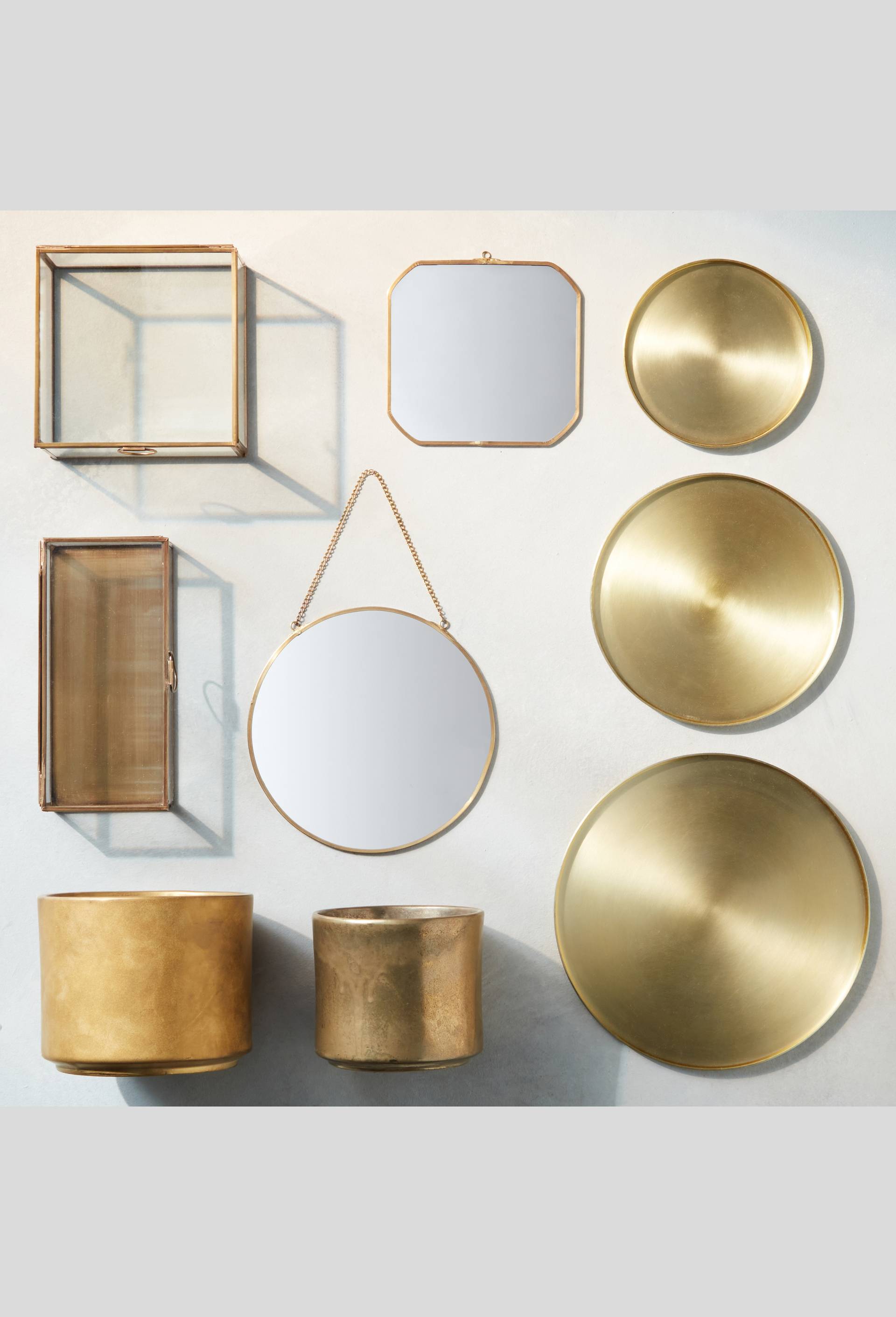Boite carr&eacute;e, 16xH8cm, verre et m&eacute;tal, Or, large image number 2