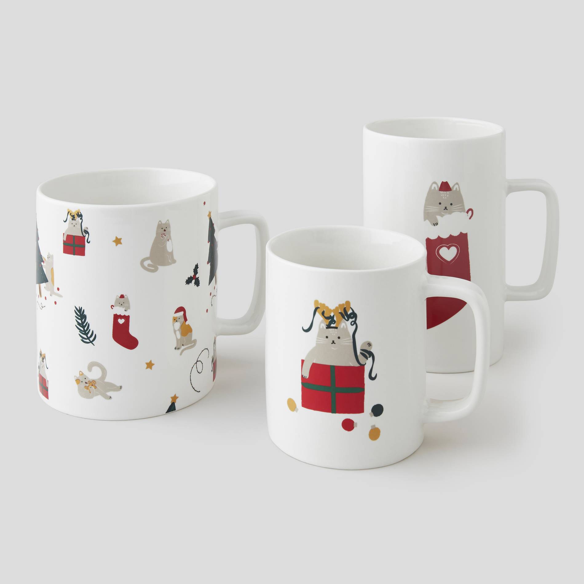 Mug droit, motif chats, Blanc, large image number 1