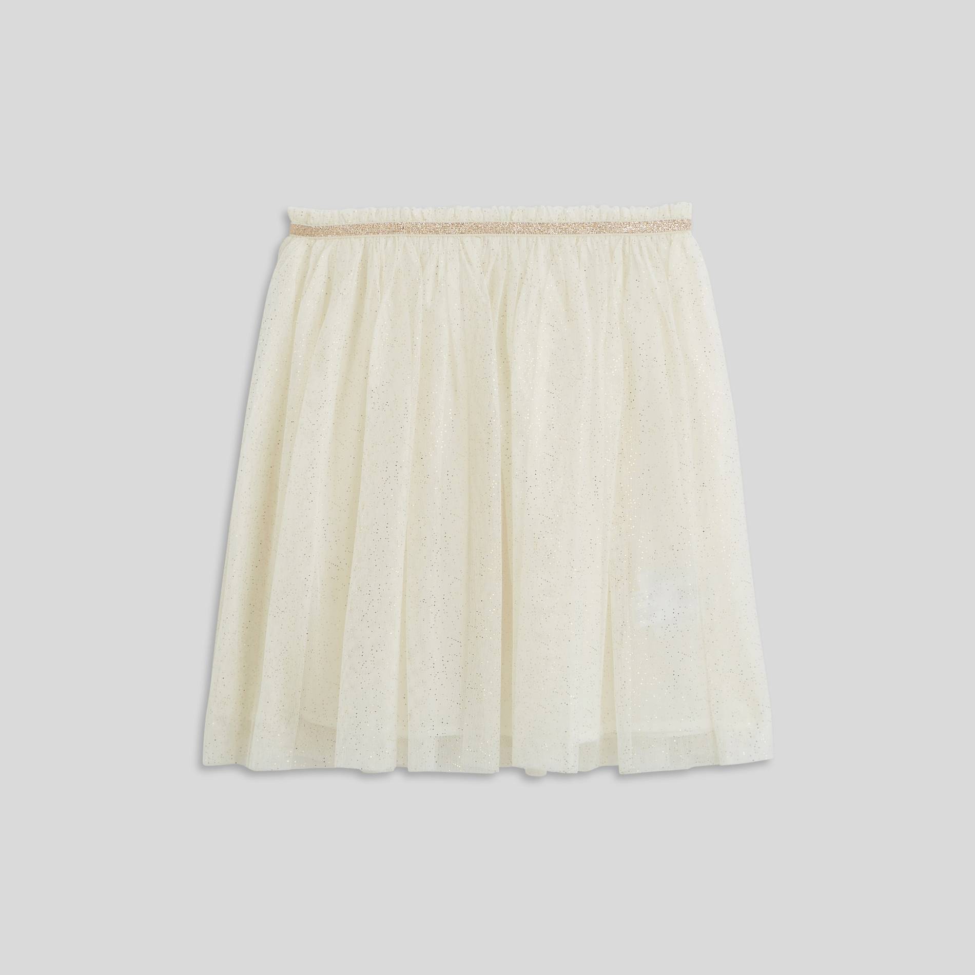 Jupe en tulle pailletée, Ecru, large image number 1